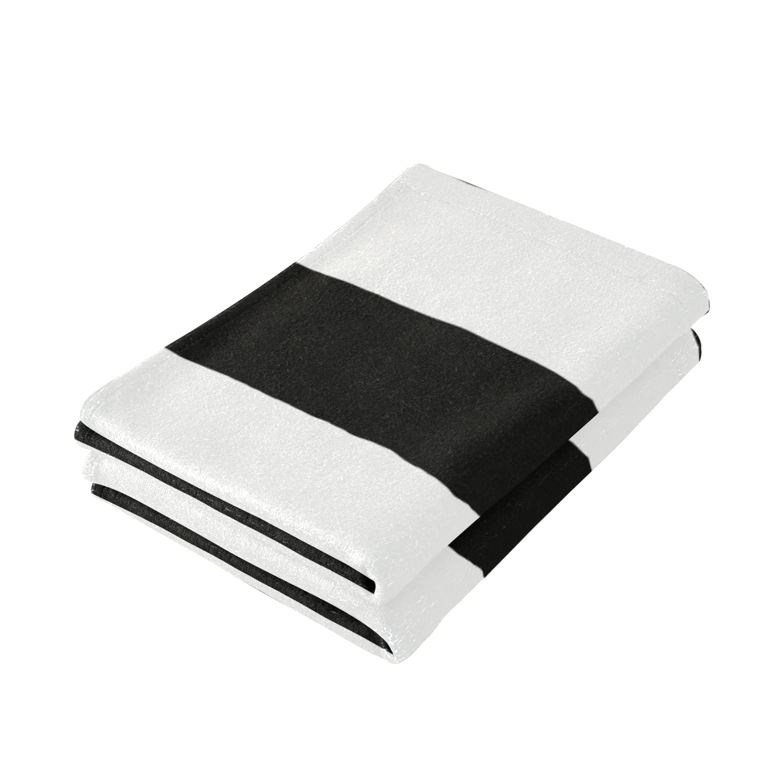 Black White Stripe Face Towel Set Of 2, Hand Towel Dish Towels Beach Towels Bath Kitchen Decor Set, 30X15
