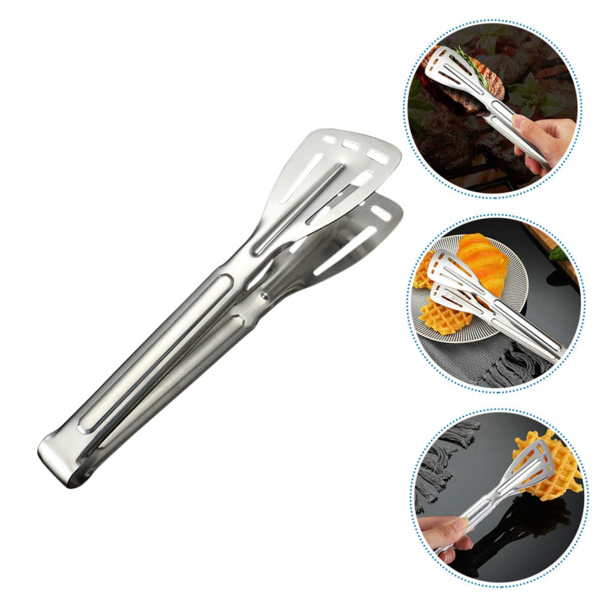 Stainless Steel Bbq Tongs For Grilling Heavy Duty Locking Grill Tongs With Silicone Handle Kitchen Cooking Tong Tool