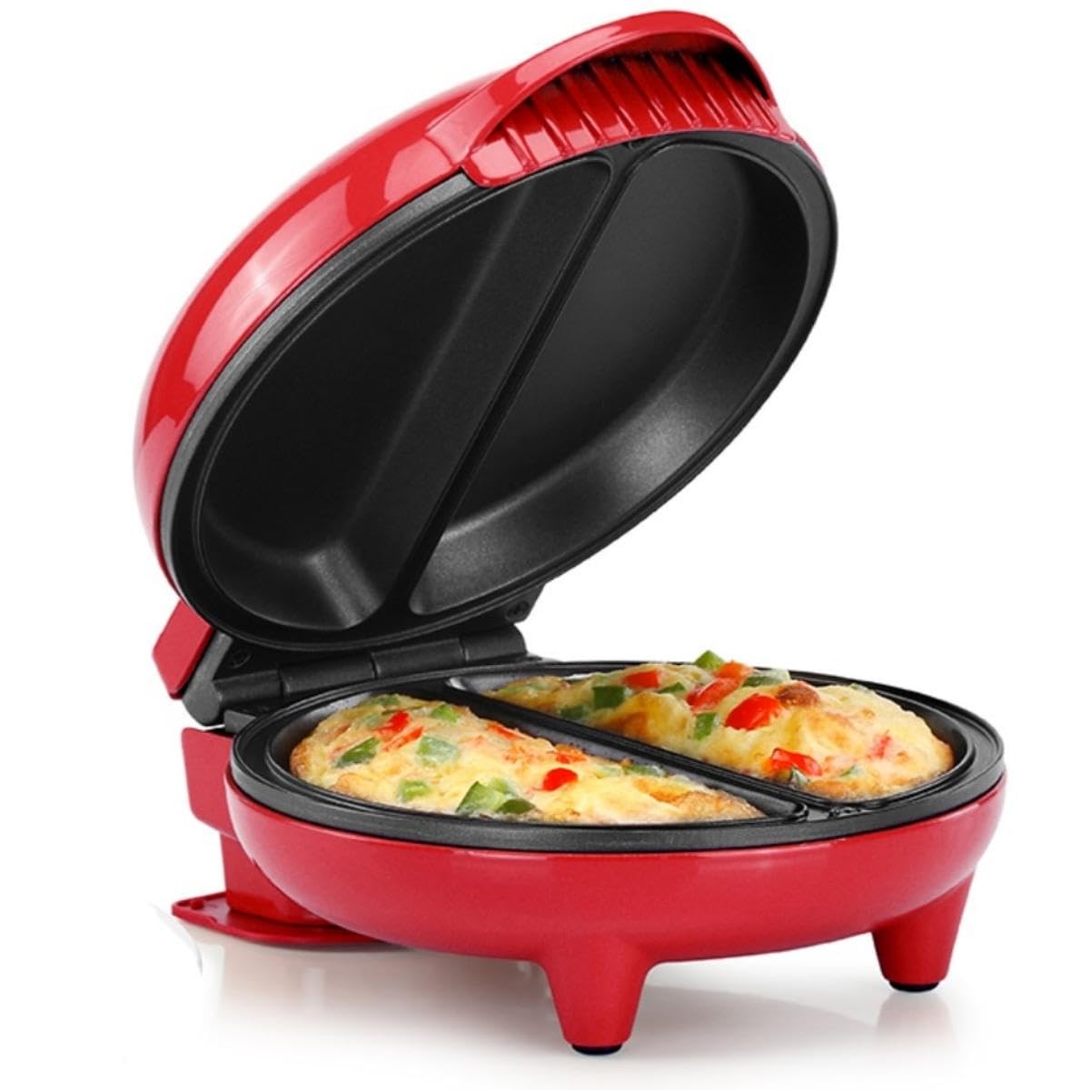 Holstein Housewares - Non-Stick Omelet & Frittata Maker, Stainless Steel - Makes 2 Individual Portions Quick & Easy (2 Section, 