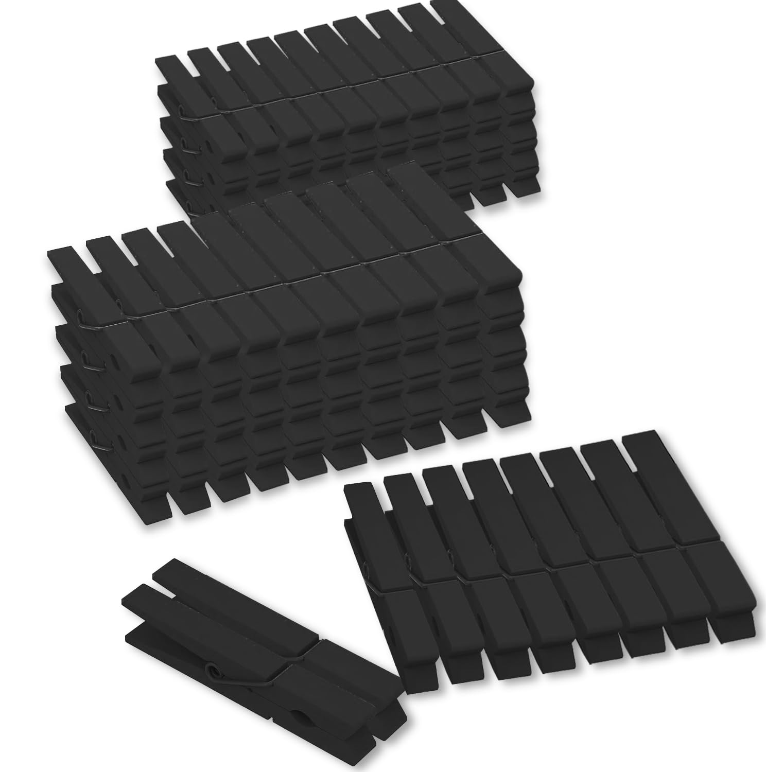 100 Pack Wooden Clothespins For Crafts, Colored Clothes Pins For Hanging Pictures Clothing Laundry Classroom, Strong Grips Wood