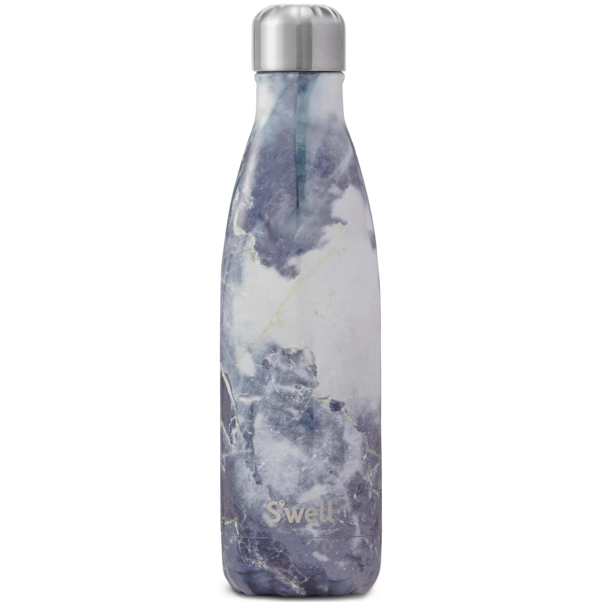S'Well Stainless Steel Water Bottle, 17Oz, Blue Granite, Triple Layered Vacuum Insulated Containers Keeps Drinks Cold For 36 Hou