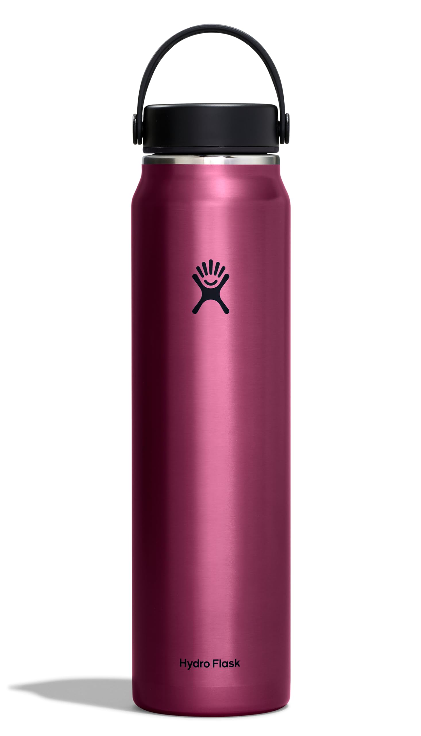 Hydro Flask 40 Oz Lightweight Wide Flex Cap - Insulated Stainless Steel Water Bottle - Hiking, Commuting Garnet Red