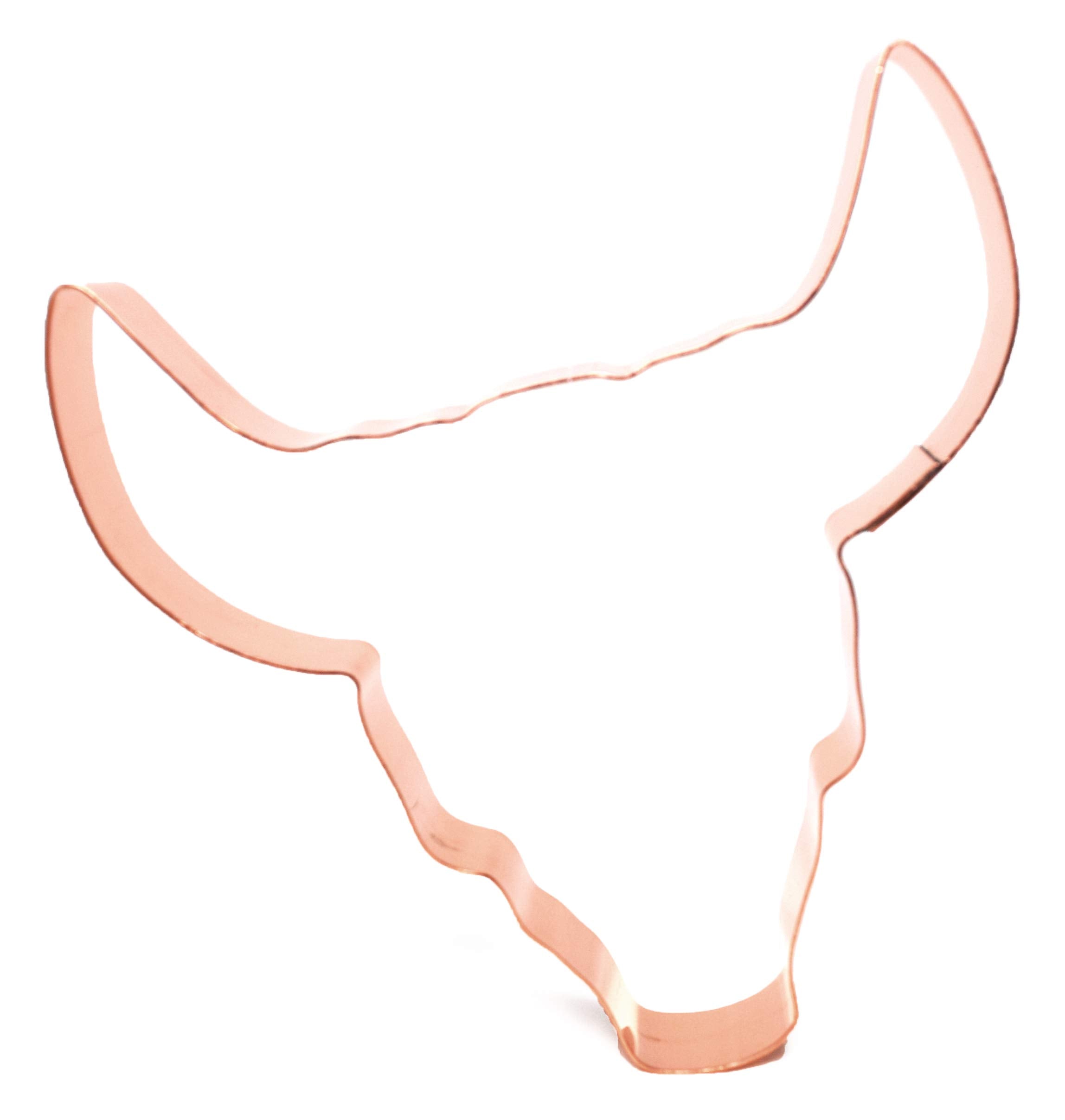 5 Inch Bull Skull Cookie Cutter, Handcrafted Copper By The Fussy Pup (5 Inch)
