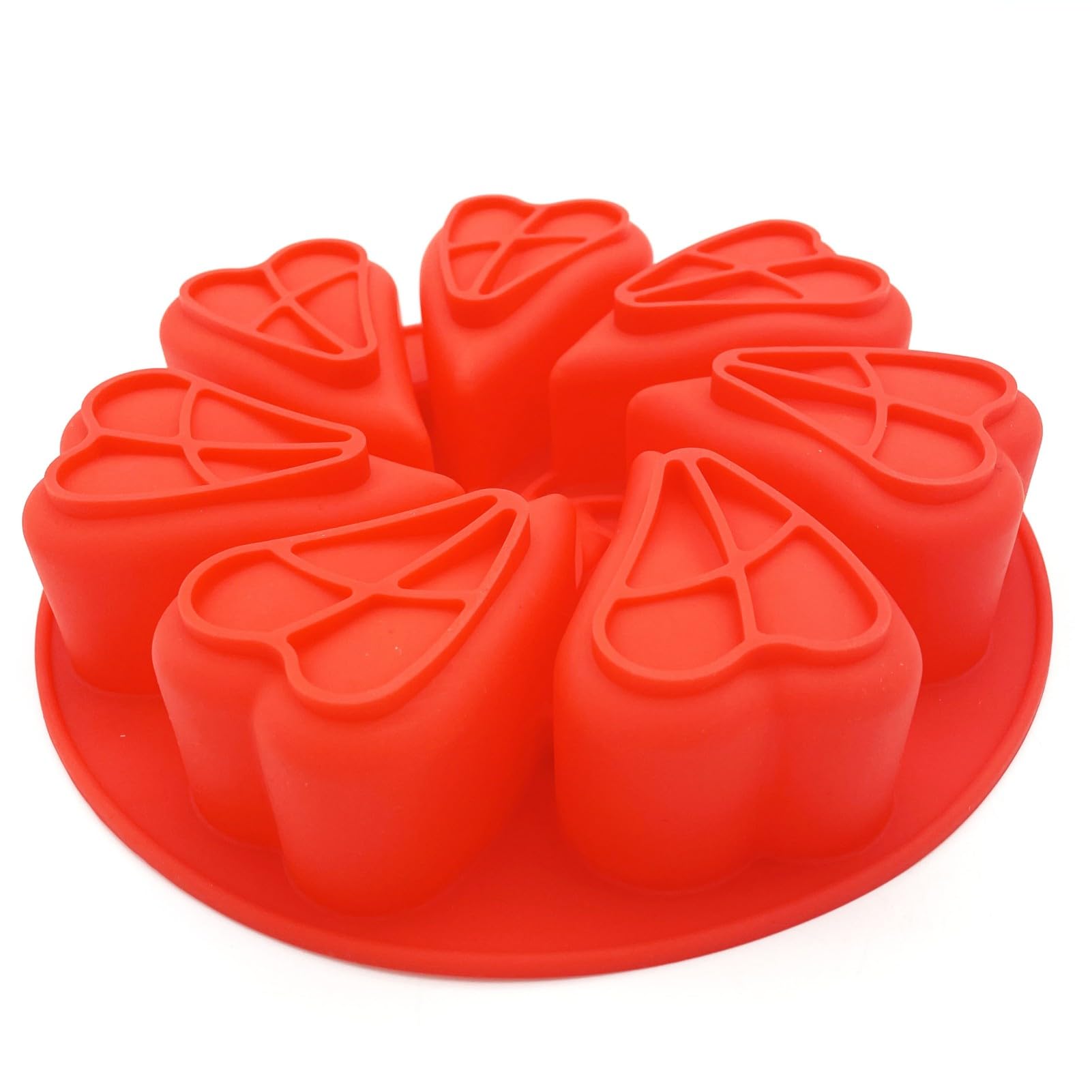 2 Pieces Scone Cake Baking Pan Flower Heart Chocolate Silicone Mold Candy Moulds Dessert Cheesecake Truffle Caramels Jelly Brown