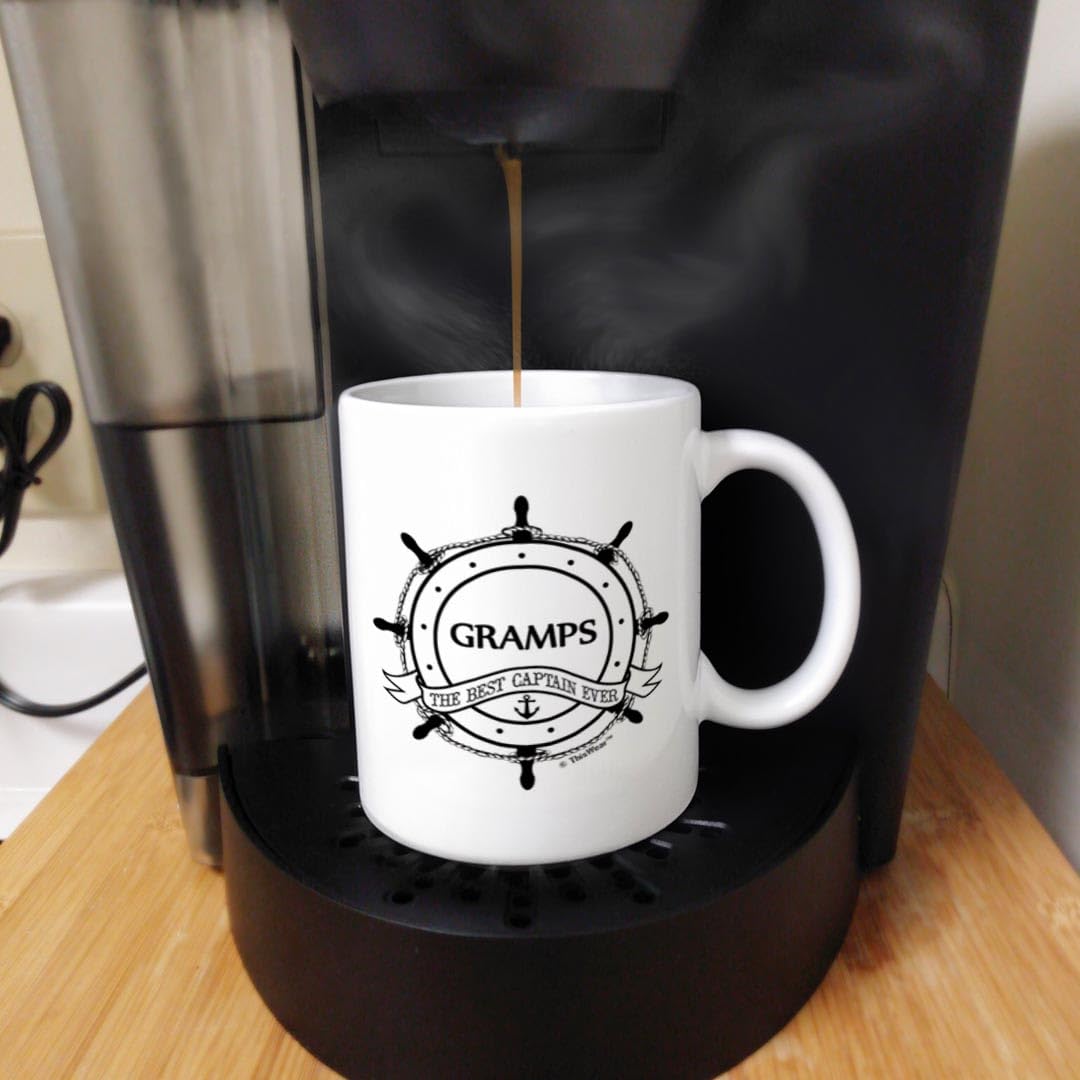 ThisWear Father 's Day Gift for Grandpa Gramps Best Captain Ever Nautical Gift 11oz Ceramic Coffee Mug with Handle