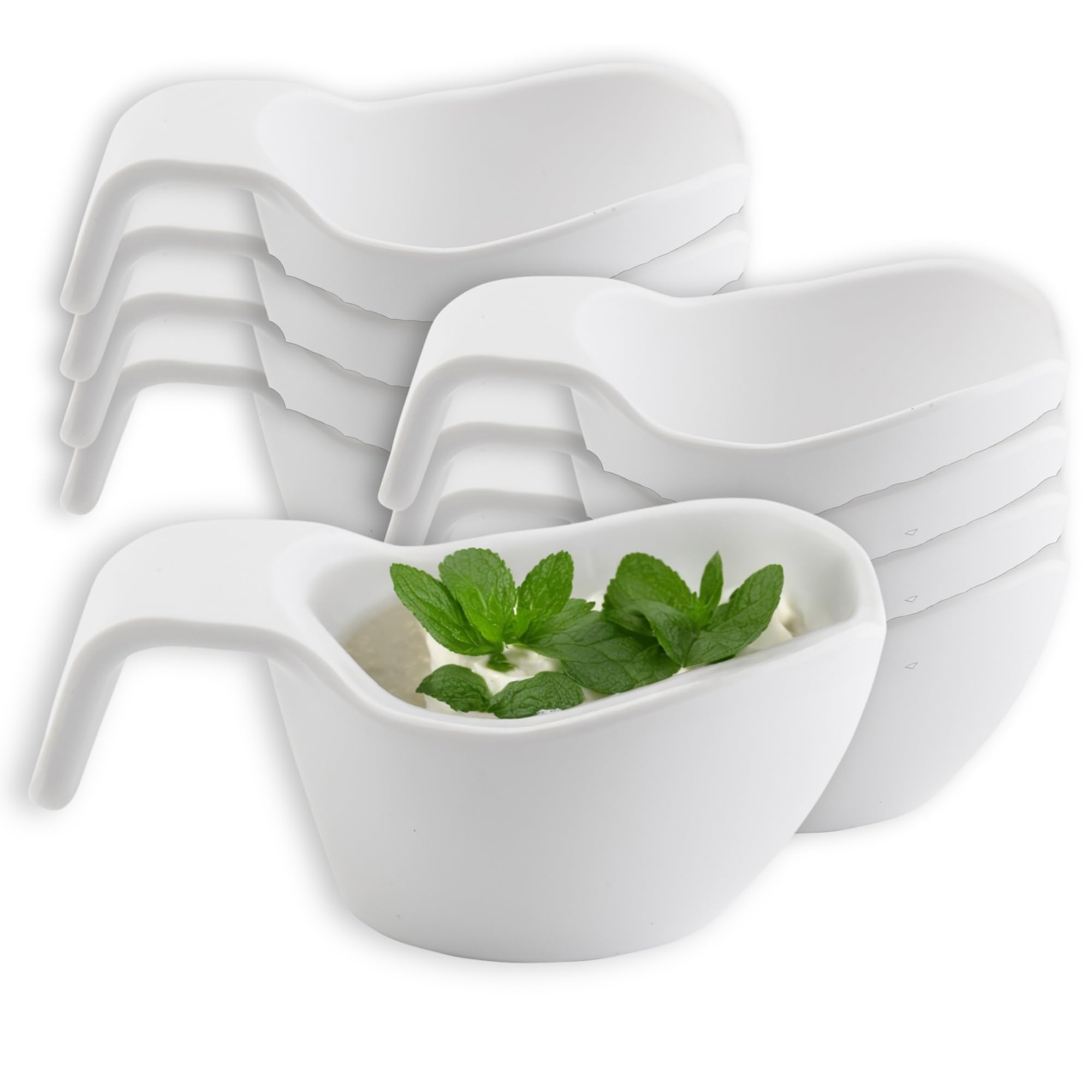 Tablecraft Melamine Plastic Sauce Servers, Small Condiment, Syrup, Gravy Pourer Boats For Commercial Foodservice, Cafeteria, Buf