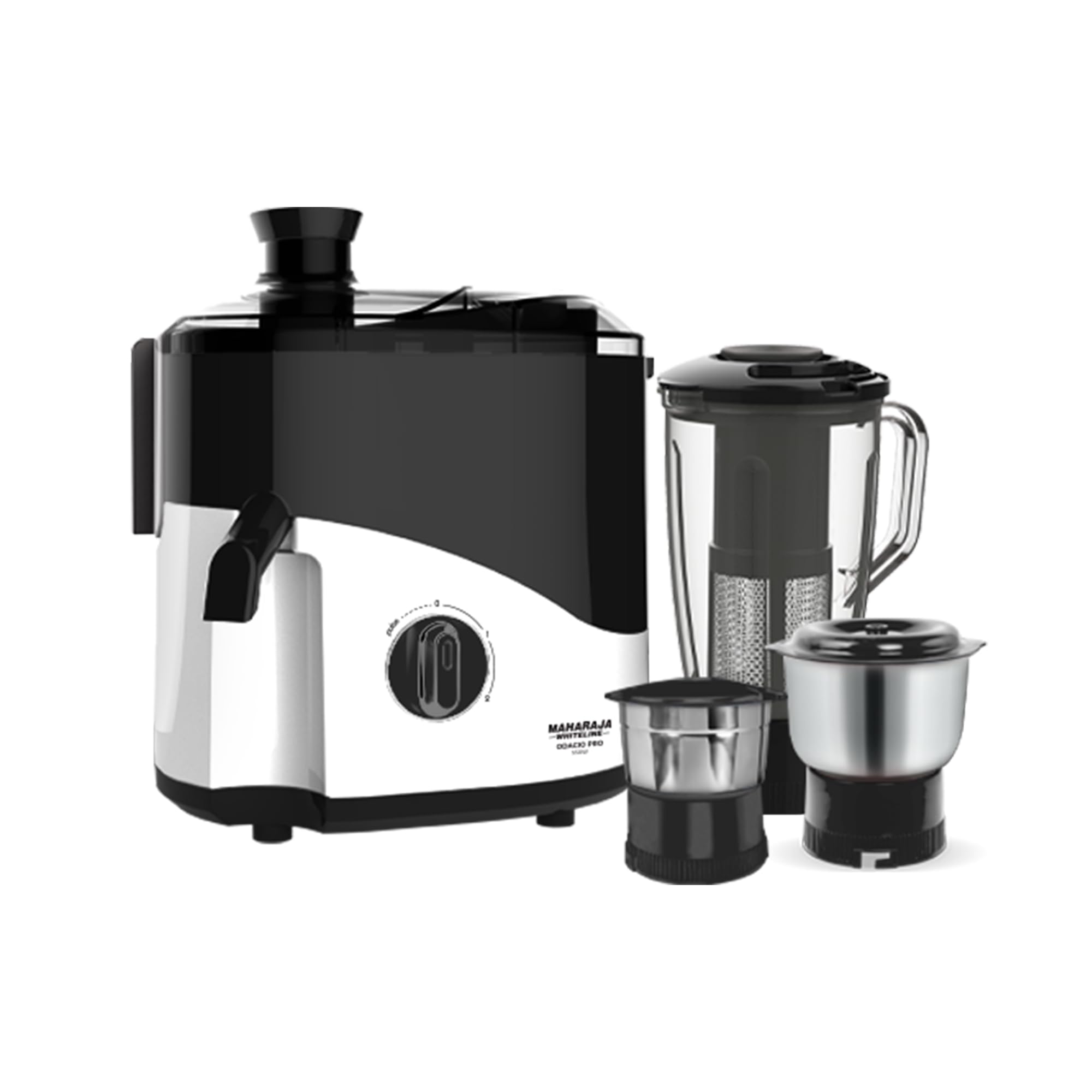 Maharaja Whiteline Odacio Pro Juicer Mixer Grinder With 3 Versatile Jars || 500 Watt || Food Grade Safe || 2 Year Warranty || Bl