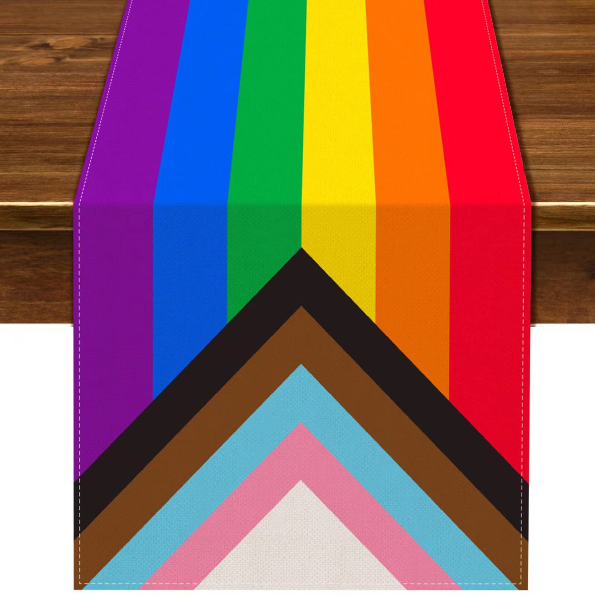 Nepnuser Rainbow Table Runner Rustic June Pride Month Lgbtq+ Party Decoration Linen Farmhouse Home Dining Room Kitchen Table Dec