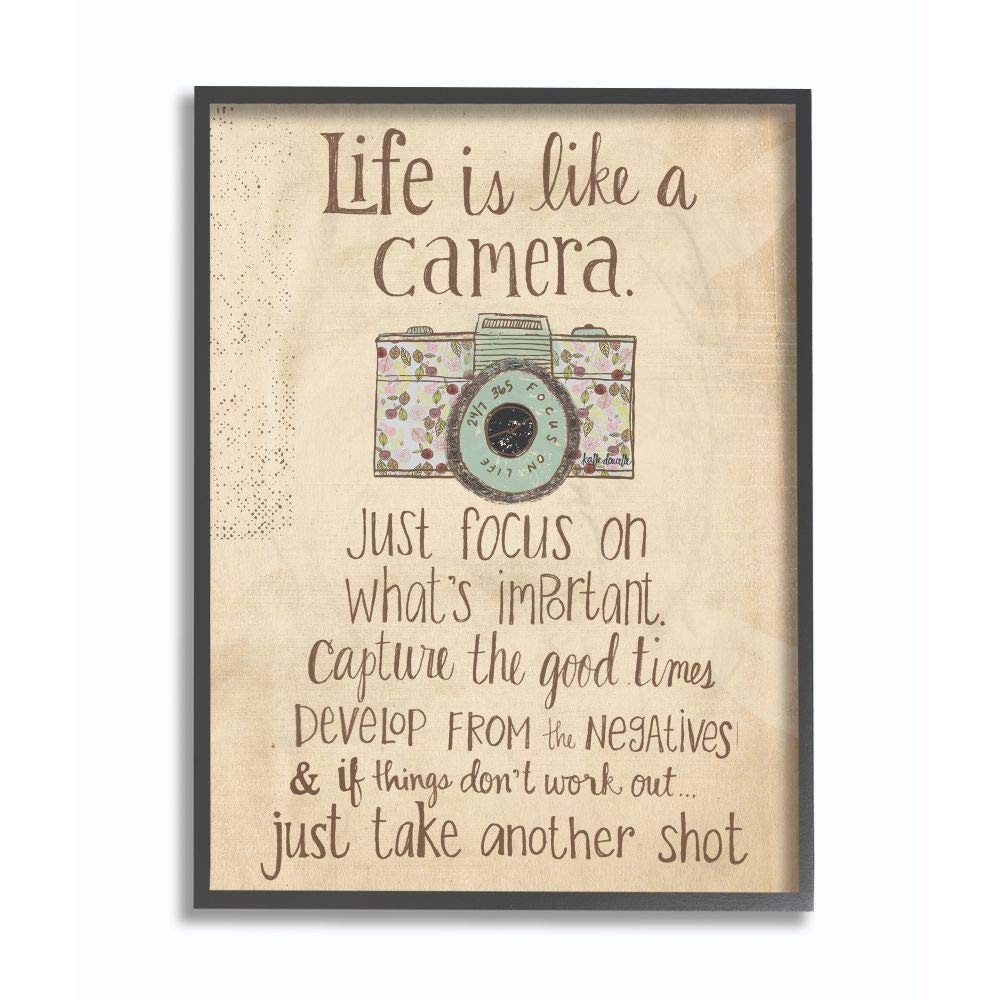 The Stupell Home Decor Collection Life Is Like A Camera Icon Oversized Framed Giclee Texturized Art