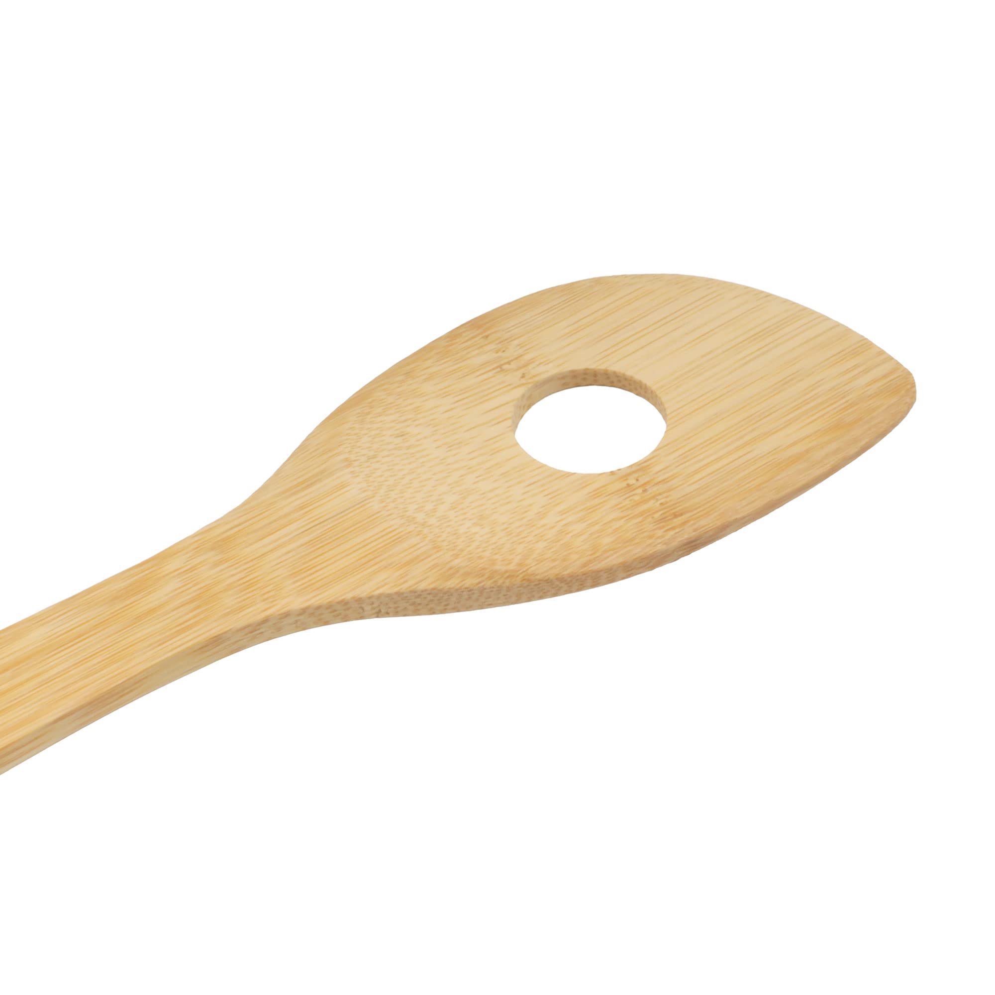 Bamboo Serving/Cooking Utensils - B20 - Curved Spatula/Paddle With Hole - 5 Pieces