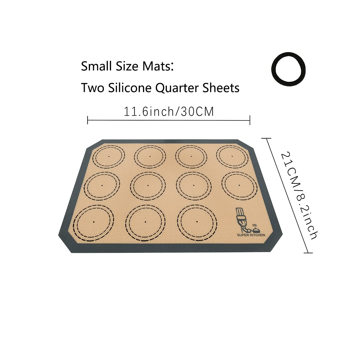Non Stick Silicone Baking Mats Set Quarter Sheet Macaron - 2 Small Toaster Oven Silicon Baking Liners For Cookies And Bread Maki