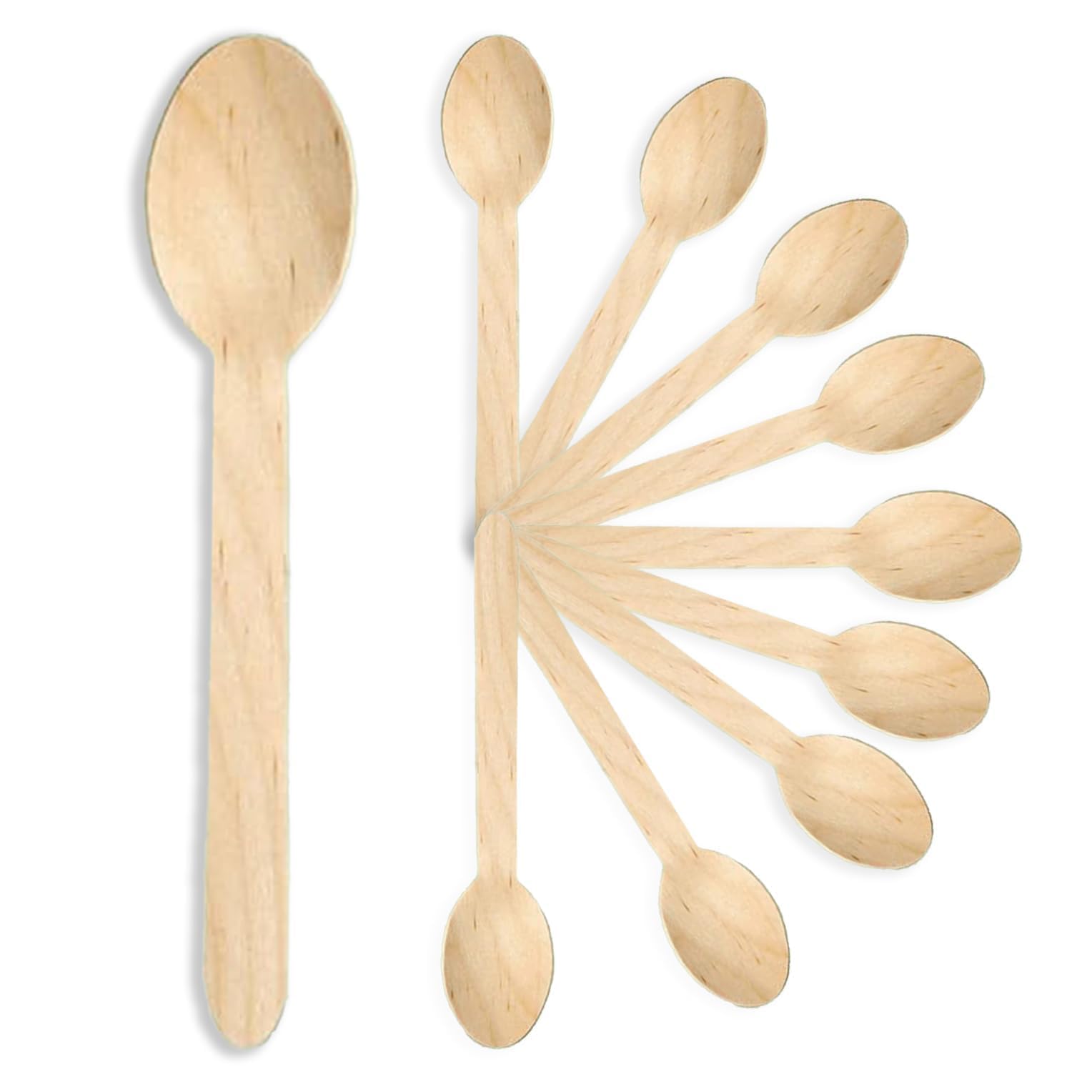Careswipe Disposable Wooden Spoons Cutlery Set 16Cm 25 Pcs