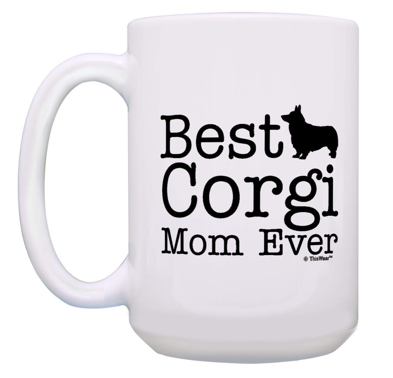 ThisWear Best Corgi Mom and Dad Mug Set Corgi Parents 2 Pack 15oz Ceramic Coffee Mug Set Corgi Dad & Mom