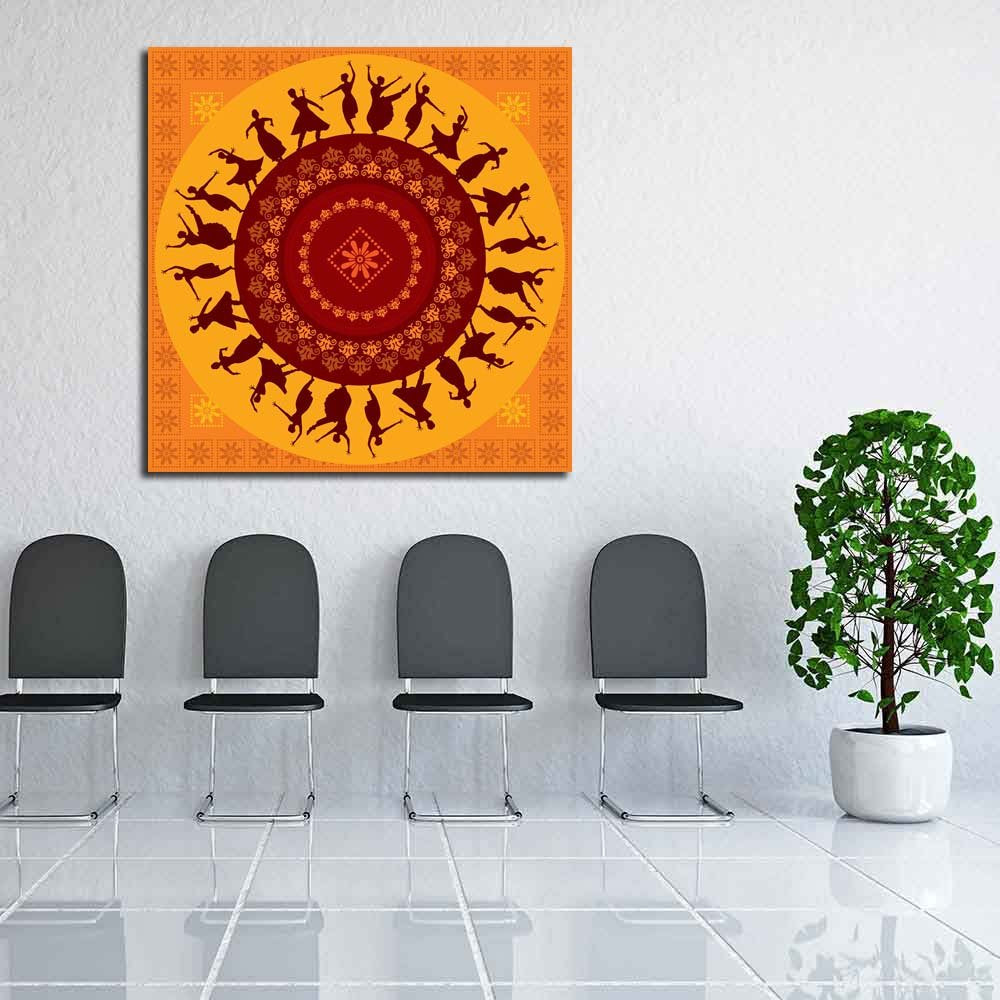 Pitaara Box Indian Classical Dancer | Peel & Stick Vinyl Wall Sticker For Bedroom & Living Room | 18 X 18 Inch (46 X 46 Cms)