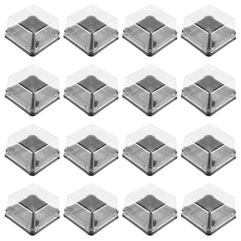 Hemoton 100Pcs Mini Cupcake Container Single Clear Plastic Moon Cake Box Muffins Cheese Pastry Dessert Display Holder For Weddin