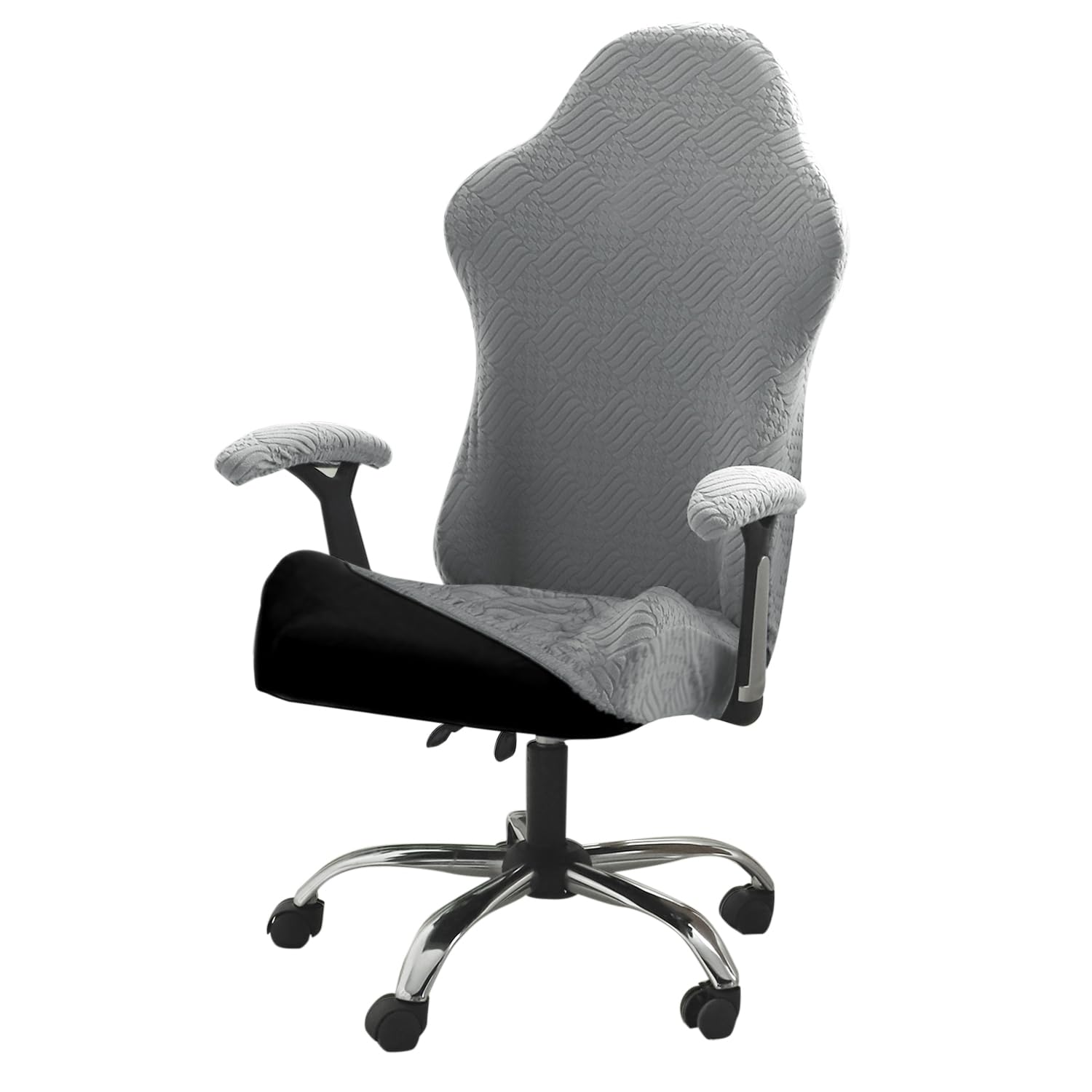 Hokipo Gaming Chair Cover Elastic Jacquard Computer Rotating Chair Seat Covers Slipcover, Light Grey (Ar-5366-Lgry)