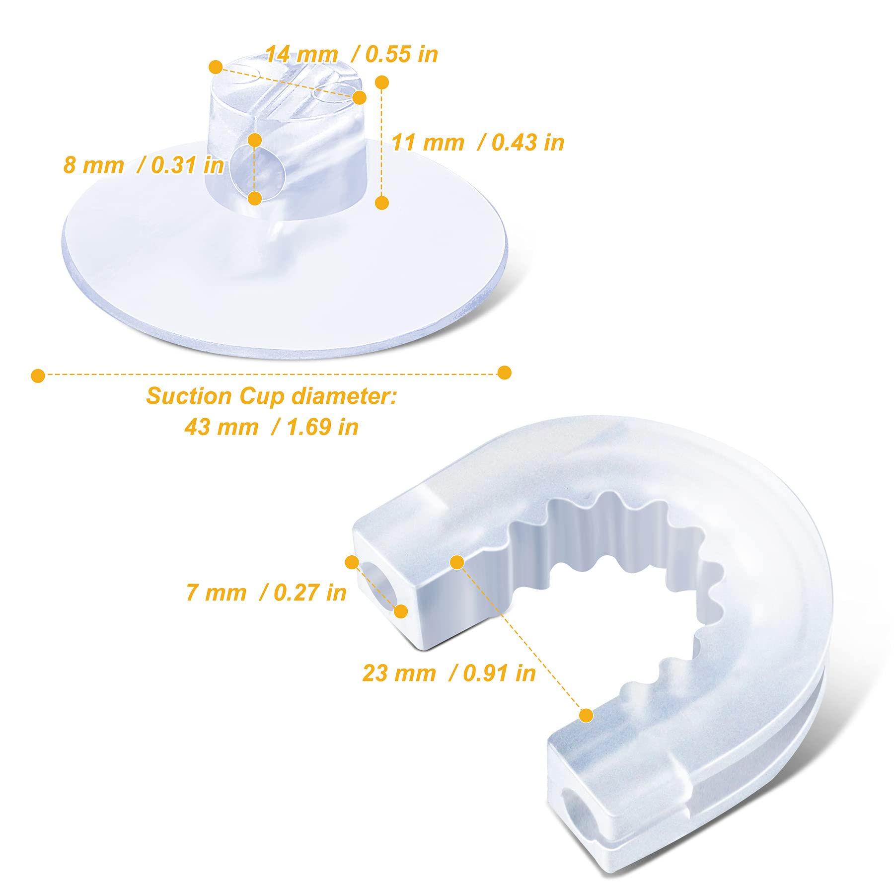 YeeBeny Bathroom Shower Caddy Connector Sucker with 2pcs Professional Strength Large Suction Cups  Easy to Attach  Replacement Suction Cups Compatible with Zenna Home  Simple Houseware  Multipurpose