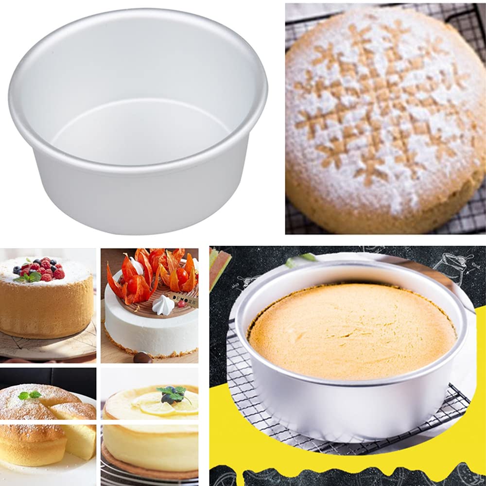5Pack 5 Inch Cake Pan, Mini Cake Pan, Round Aluminum Cake Pan, Used For Family Gatherings To Bake Mini Cake Pizza, Quiche