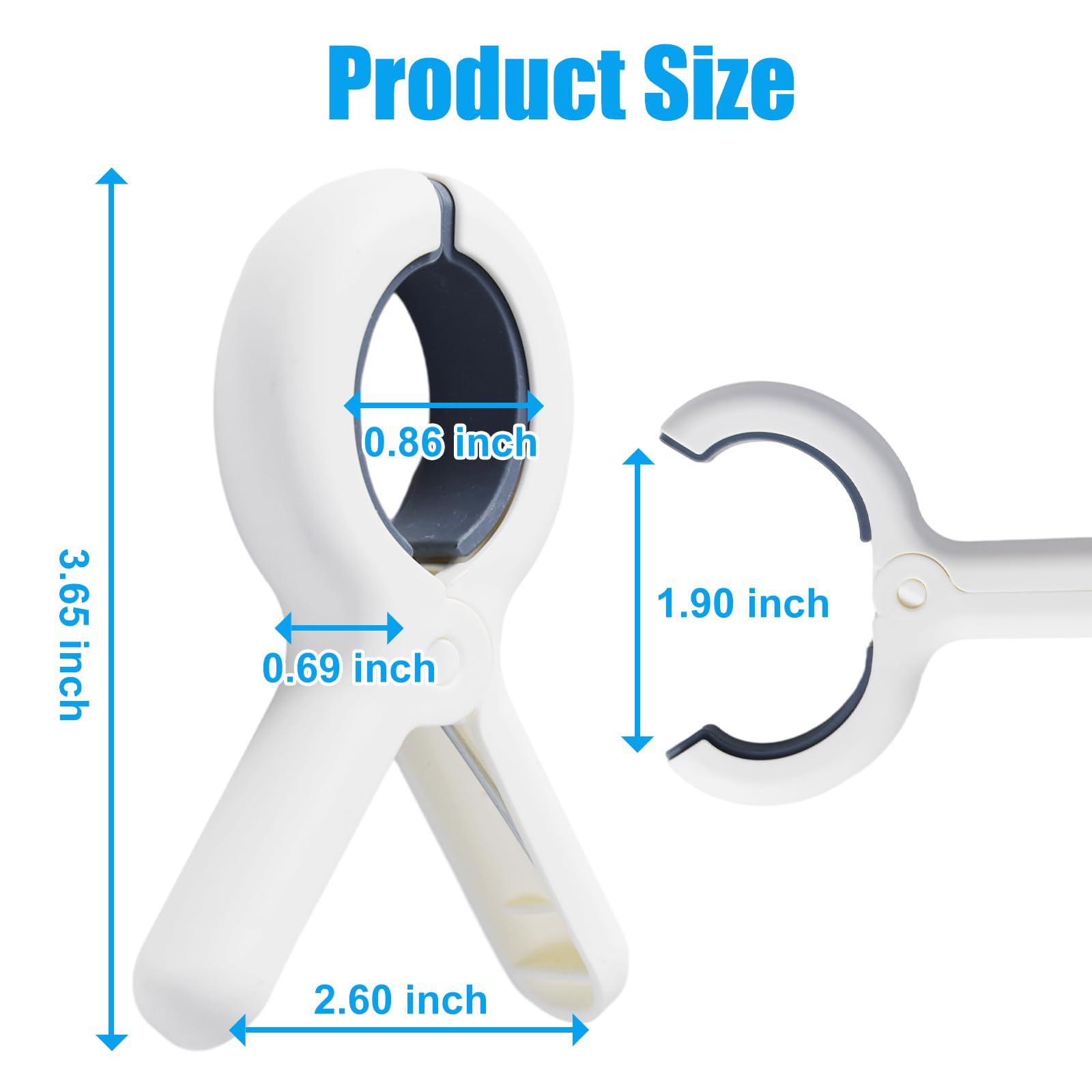 Bhoyf Jumbo Clips Set - 15 Pack Of Large 3.65 Inch White Plastic Clothespins For Beach Towels, Chairs, And Clothes - Outdoor Lau