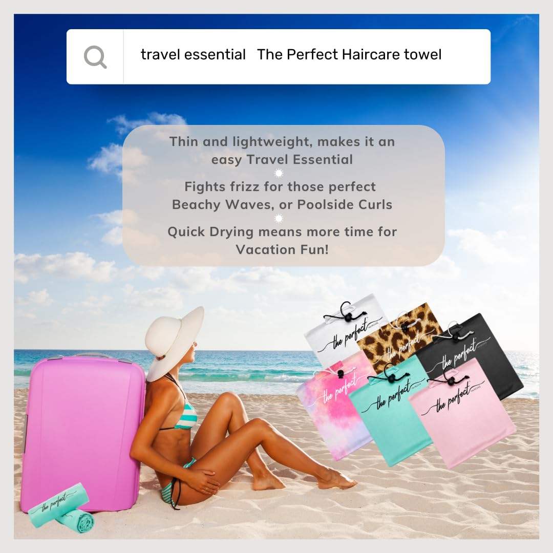 THE PERFECT HAIRCARE Curly Hair Girls Microfiber Plopping Towel Set - Anti-frizz Silky Smooth Hair Drying Wrap for Women - Super