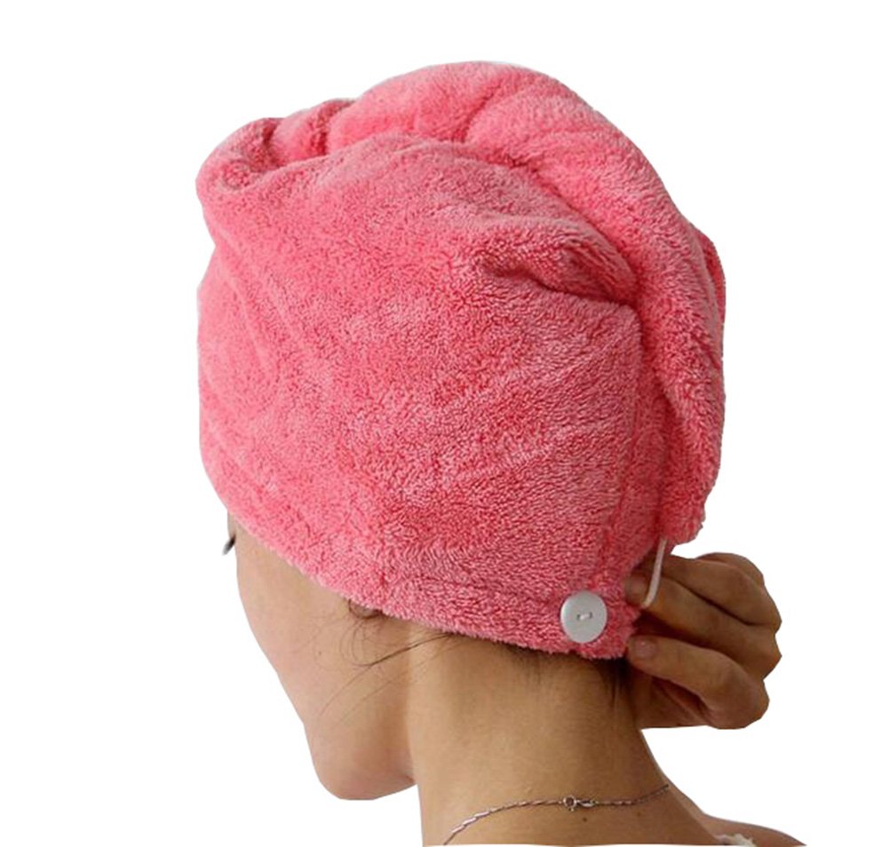 YYXR Microfiber Hair Drying Towel Ultra Absorbent Twist Hair Turban Drying Cap Hair Wrap (yellow)