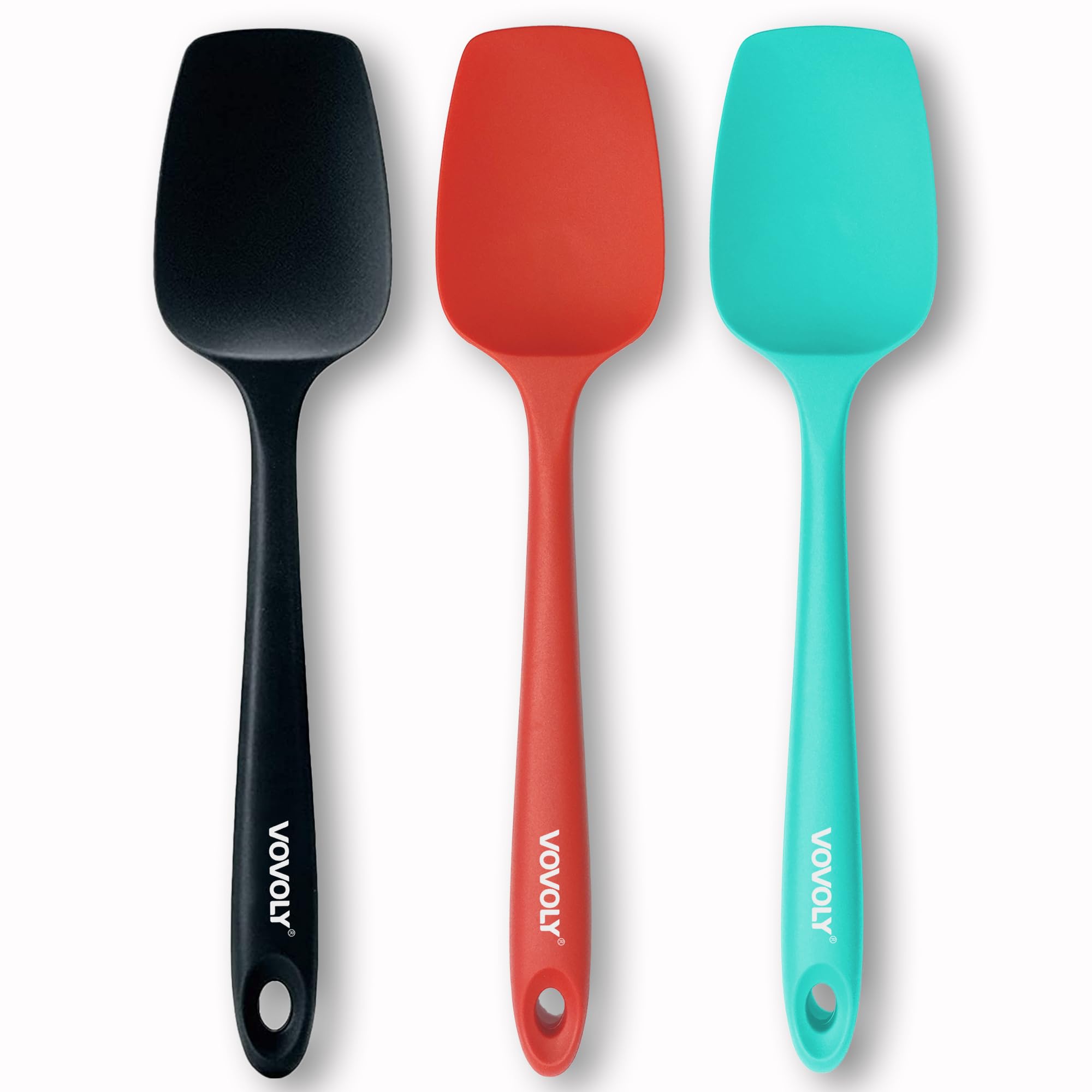 Silicone Spatula Set, Heat Resistant Rubber Spoon Spatula With Seamless One Piece Design, Non-Stick Spoonula, Flexible Scrapers