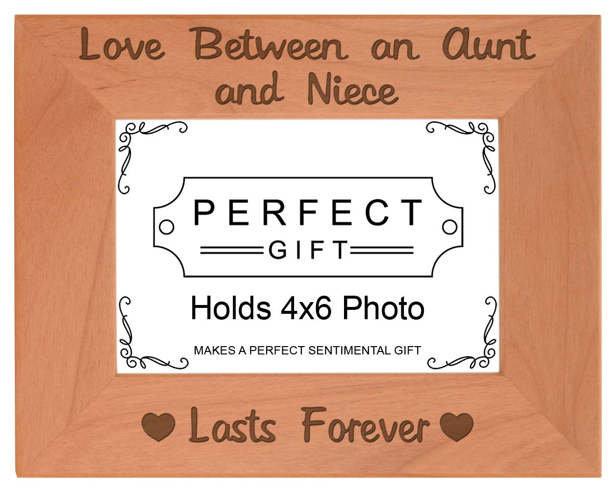 ThisWear Aunt Frame Love Between an Aunt and Niece Lasts Forever Wood Engraved 4x6 Landscape Picture Frame