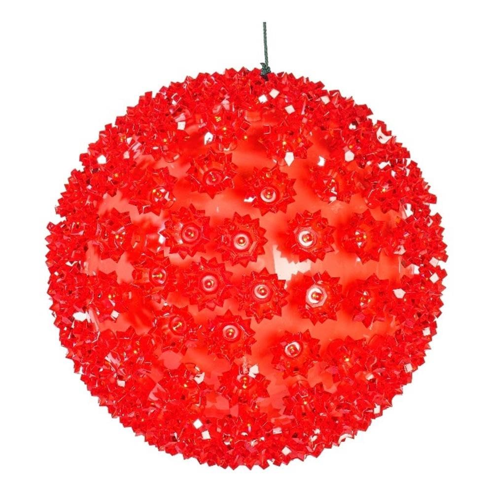 Vickerman 10 Starlight Sphere Christmas Ornament with 150 LED Lights in Red