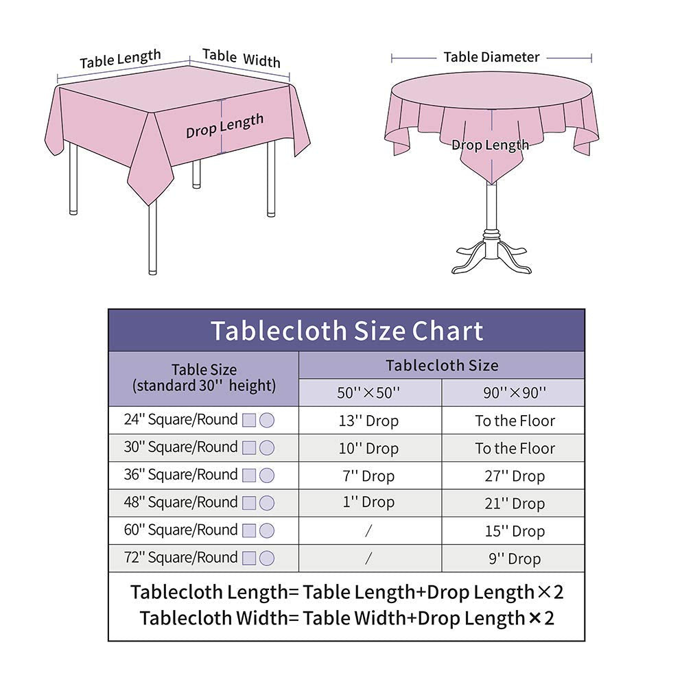 Hahuho 50x50 inch Square Sequin Tablecloth Pink  Glitter Tablecloth for Bridal Shower Decorations  Birthday  Wedding  Dessert  Banquet(50x50 Inch  Pink)