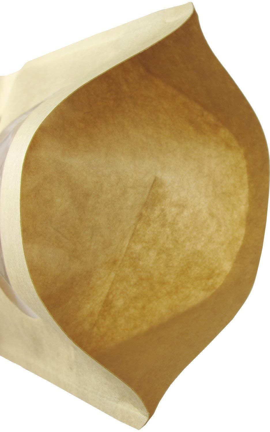 Uspak Natural Kraft Stand Up Pouches With Window And Zip Lock Food Storage Bag, 5.125''X 8.125'', Pack Of 100 (S, 100-Pack)