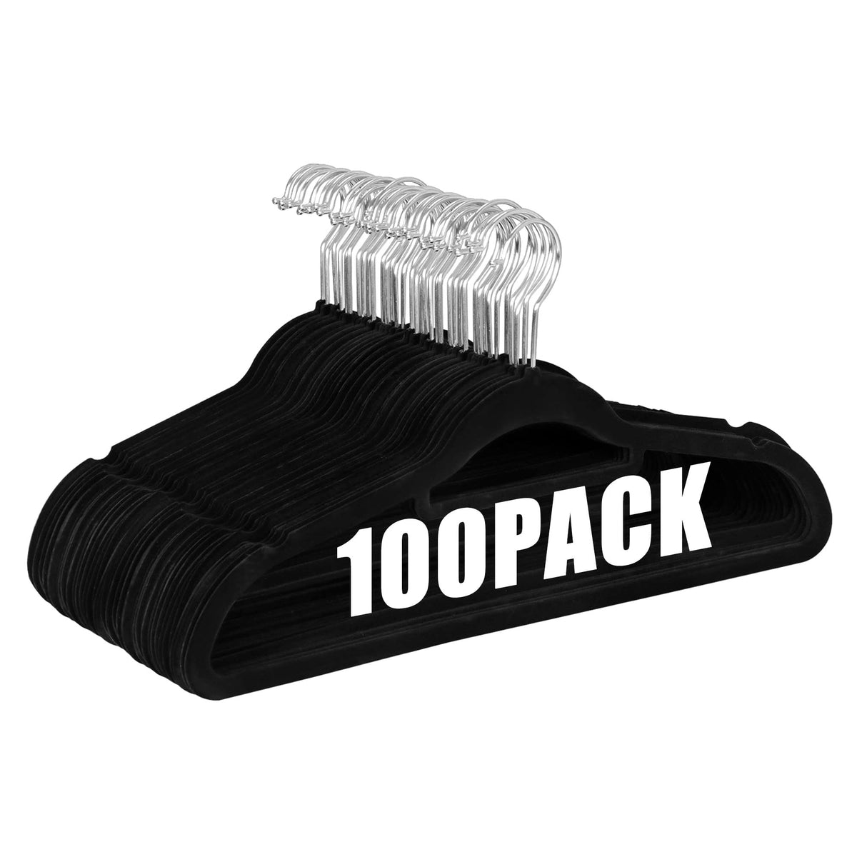 Super Deal Velvet Hangers 100 Pack Non-Slip Clothes Hangers With Tie Bar Premium Shoulder Notched Clothes Hangers 360 Degree Swi