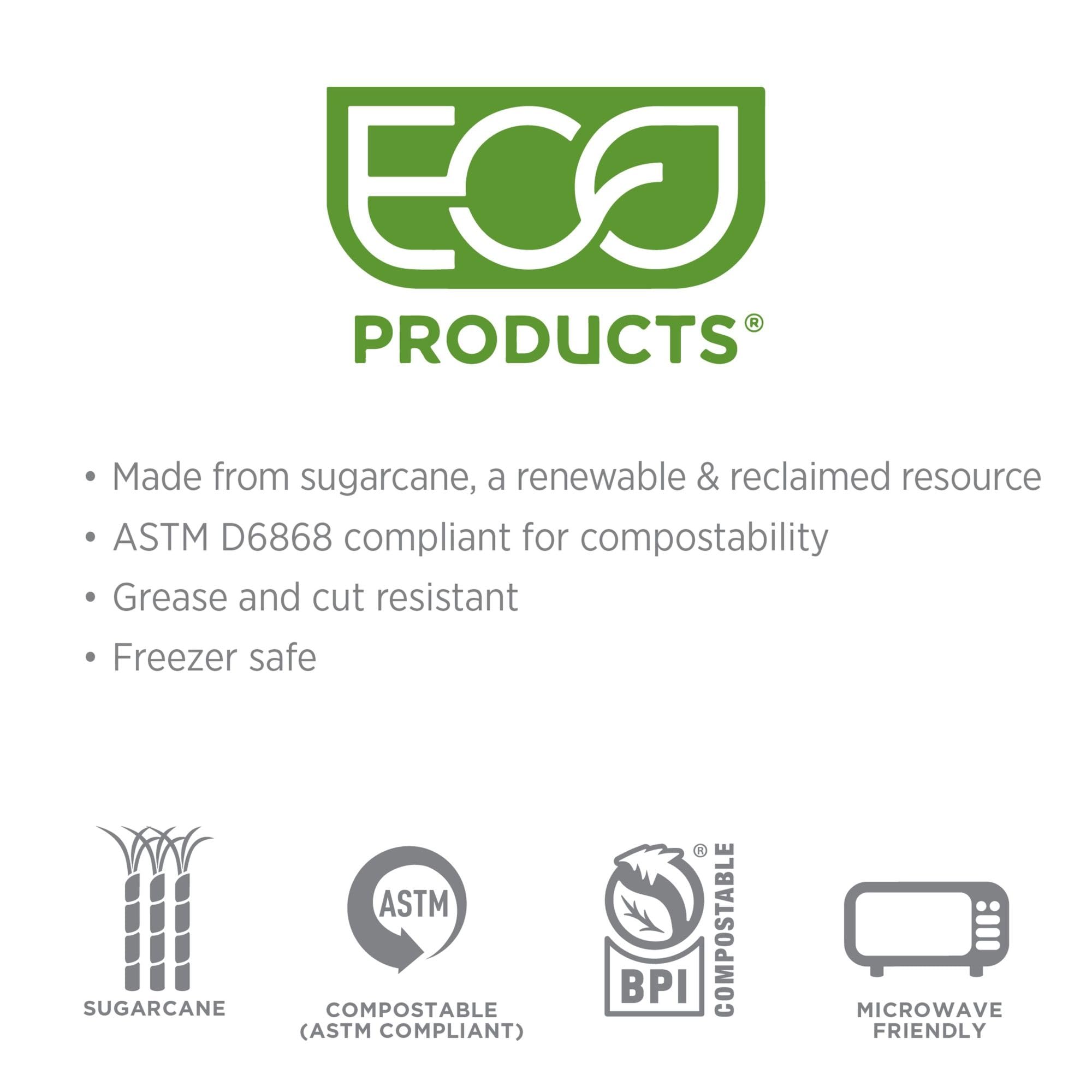 Eco Products Compostable 48Oz To Go Containers, Case Of 200, 10''X7''X1.75'' Rectangle Box, Disposable Renewable White Molded Fi
