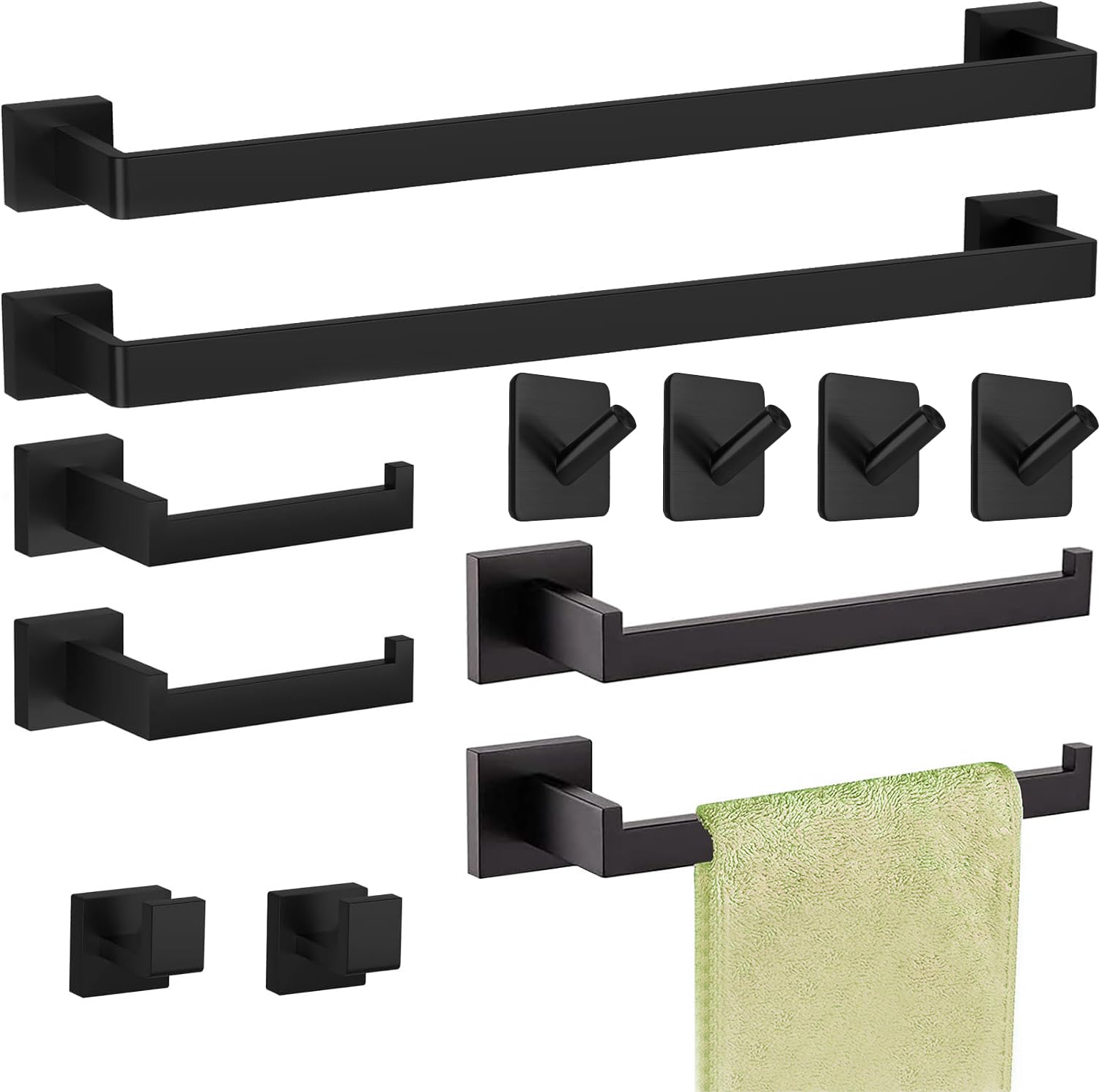 12Sets Toptowel Bath Tower Bar-24Inch Black
