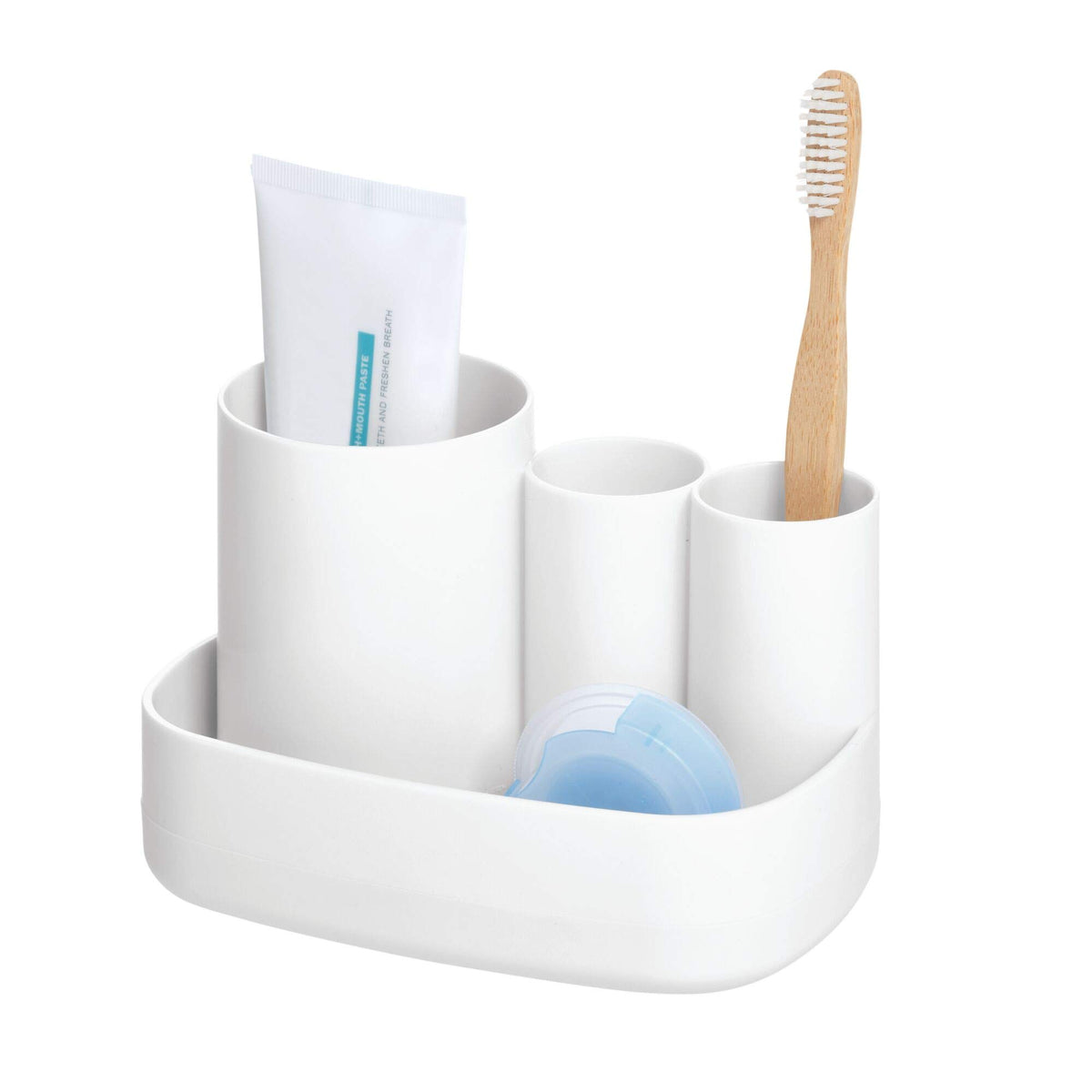 Idesign Cade Bpa-Free Plastic Toothbrush And Toothpaste Holder/Storage Bathroom, Vanity, 4.38'' X 6.5'' X 4.25'', Countertop Org