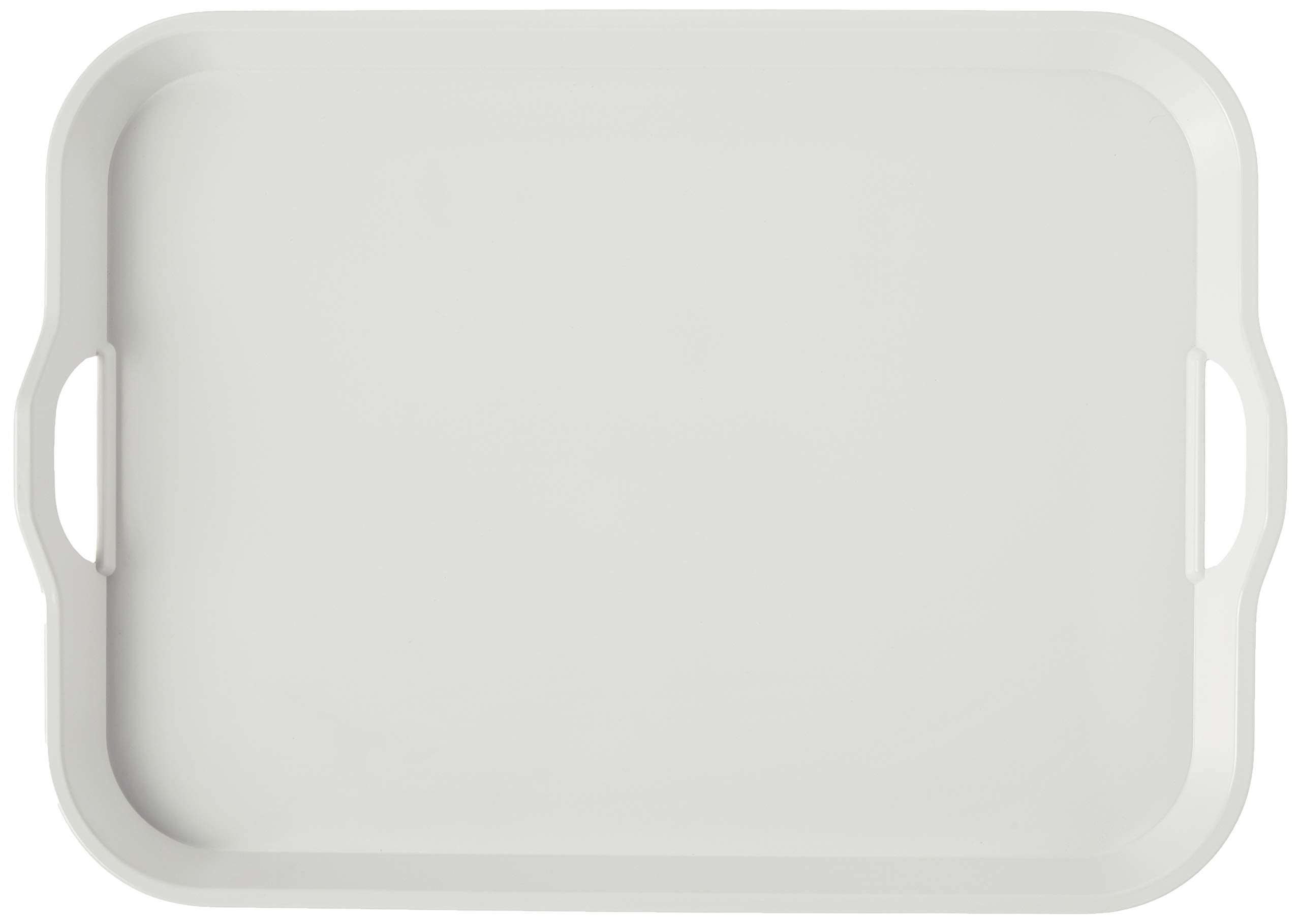 Hutzler Melamine Serving Tray With Handles, 20'' X 15'', White