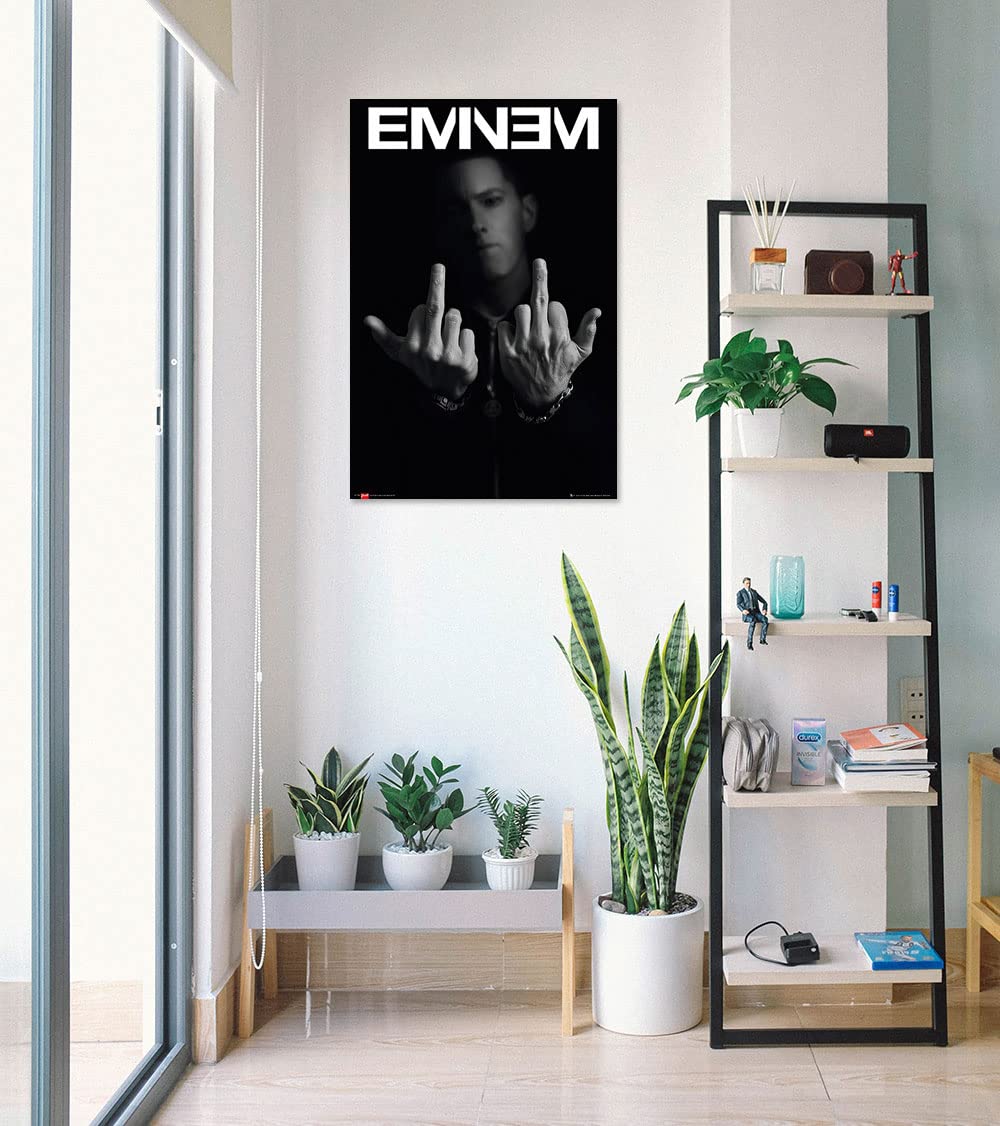 Poster Stop Online Eminem - Music/Personality Poster (Fingers/Flipping The Bird) (Size 24'' X 36'')