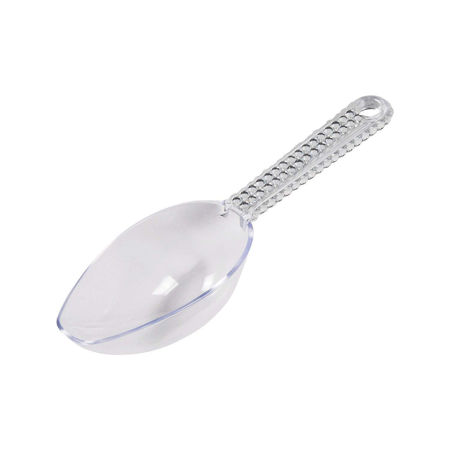 Elegant Clear Scoop With Sparkling Silver Gems - 6.5'' (1 Piece) - Ideal For Candy Buffet & Home Decor