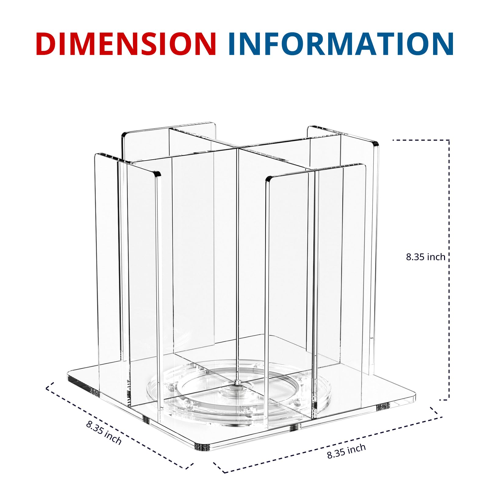 Kotemon Cup And Lid Holder, 4 Compartment, Square | Rotating Coffee Cup Dispenser Lid Carousel For Restaurant, Buffet, Coffee St