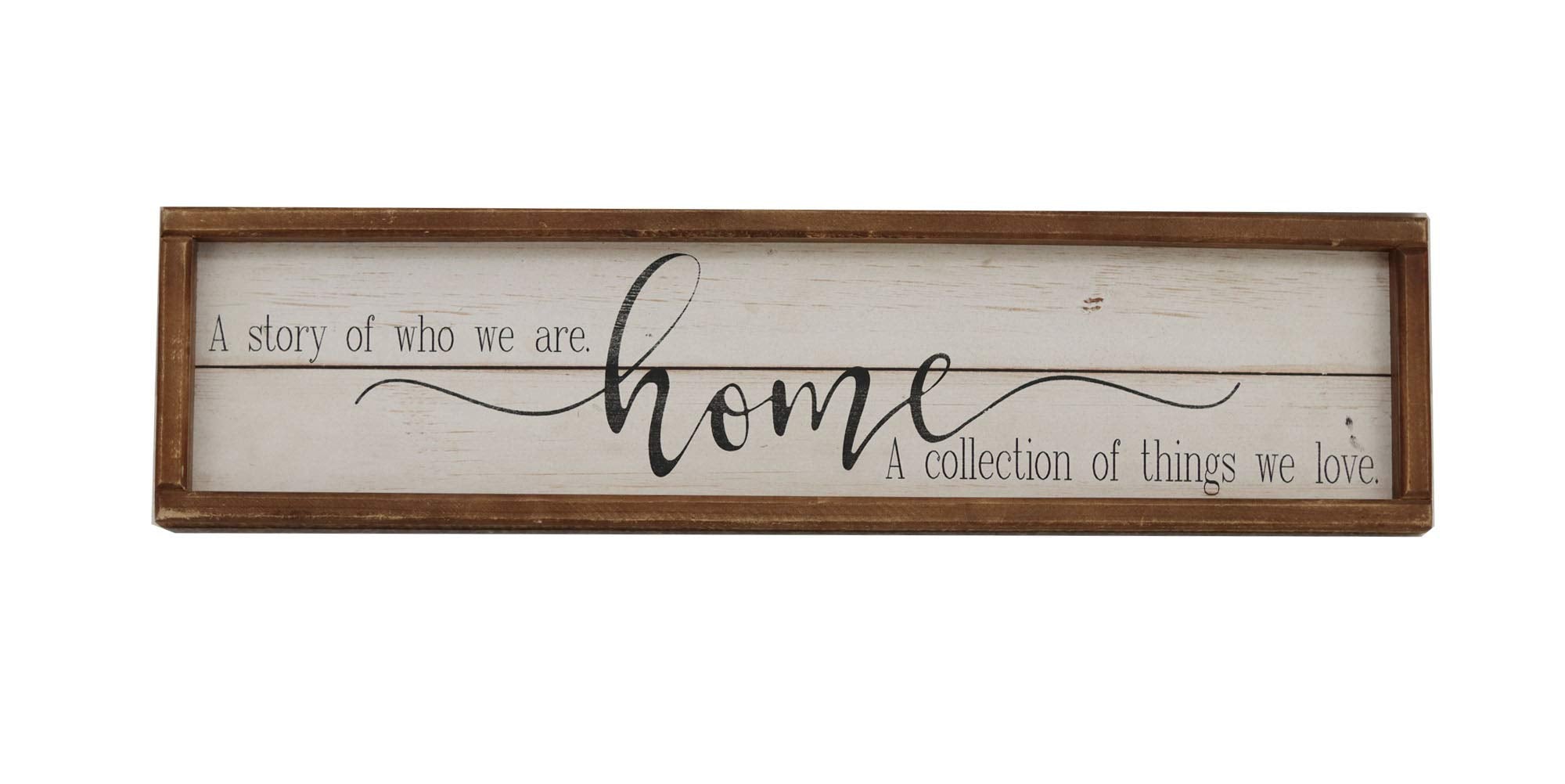 Parisloft A Story of Who We are Home Wood Framed Wall Decor Sign,Farmhouse Plaque,23.6 x 1.2 x 6 Inches