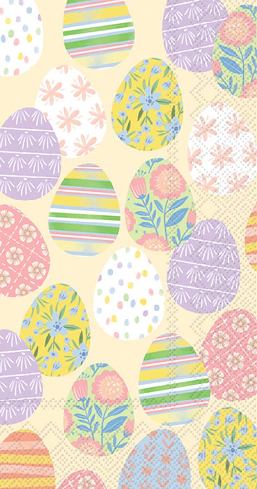 Bostoninternational Boston International Banquet/Guest Towel Napkins Bundle Of 2 Packages, Easter Chicks And Eggstra Eggs, Multi