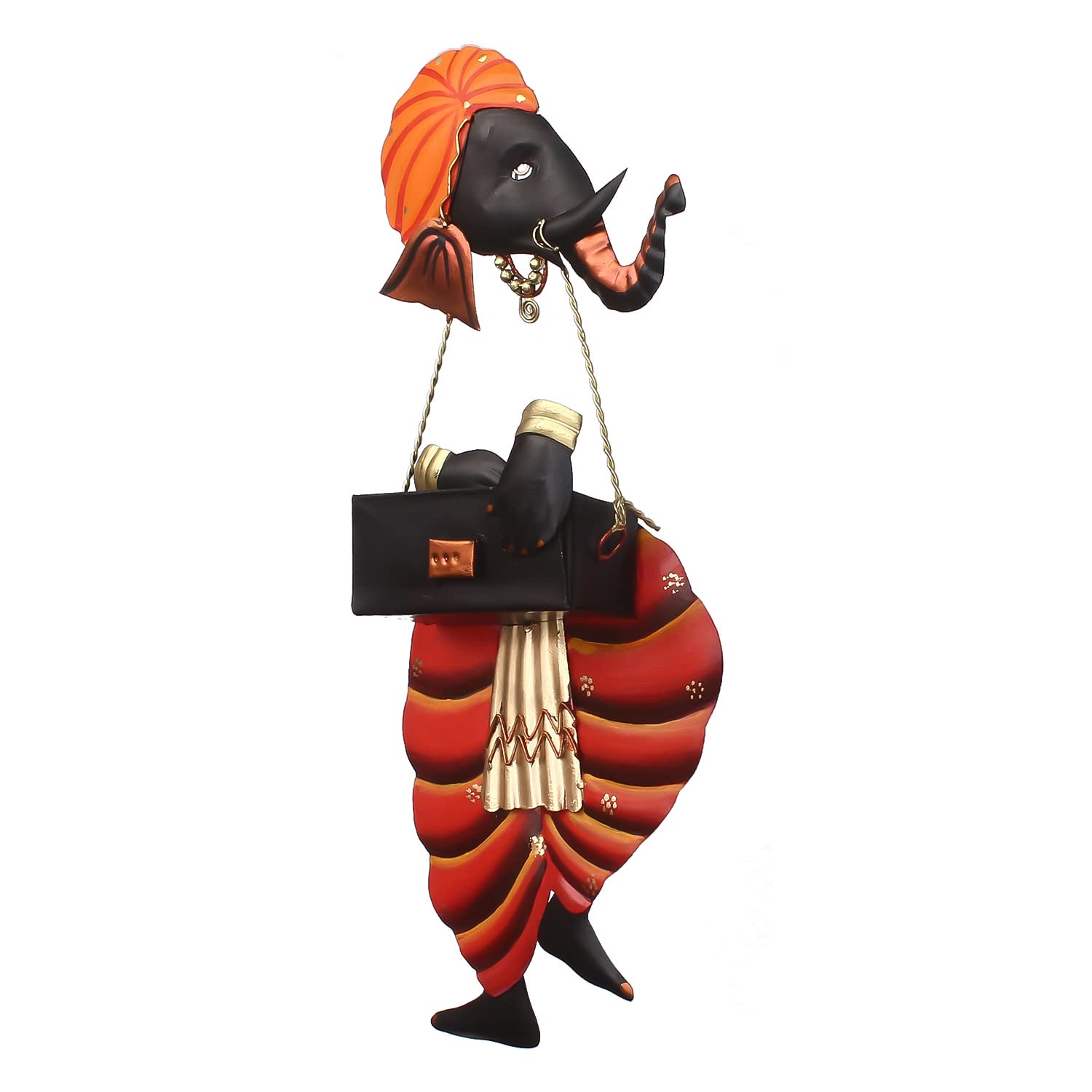 eCraftIndia Lord Ganesha Playing Harmonium Wall Hanging