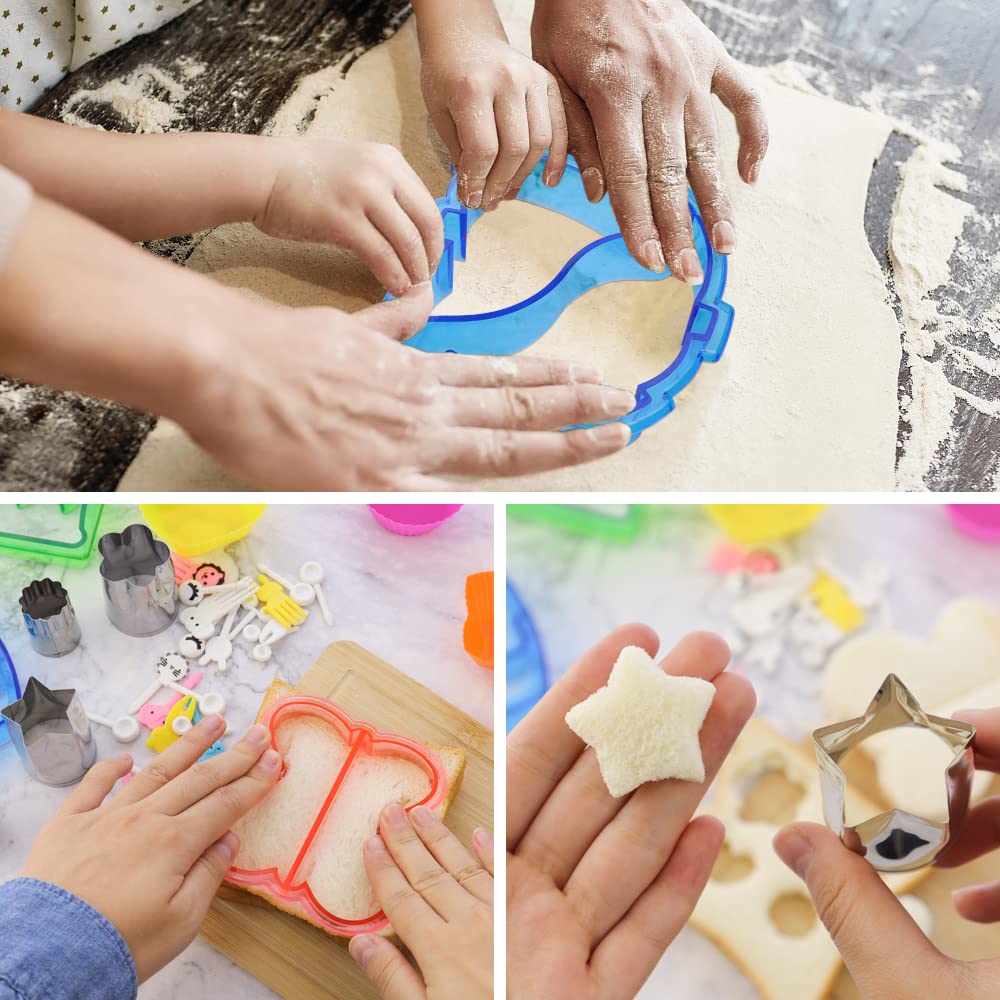 Jogilboy 32 Pcs Diy Food Set Sandwich Cutters And Sealer Sandwiches Maker Fun Crust Cutters Shapes Fruit And Vegetable Cutters F