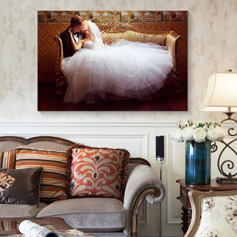 NWT Custom Canvas Prints with Your Photos for Wedding  Personalized Canvas Pictures for Wall to Print Framed 11x14 inches