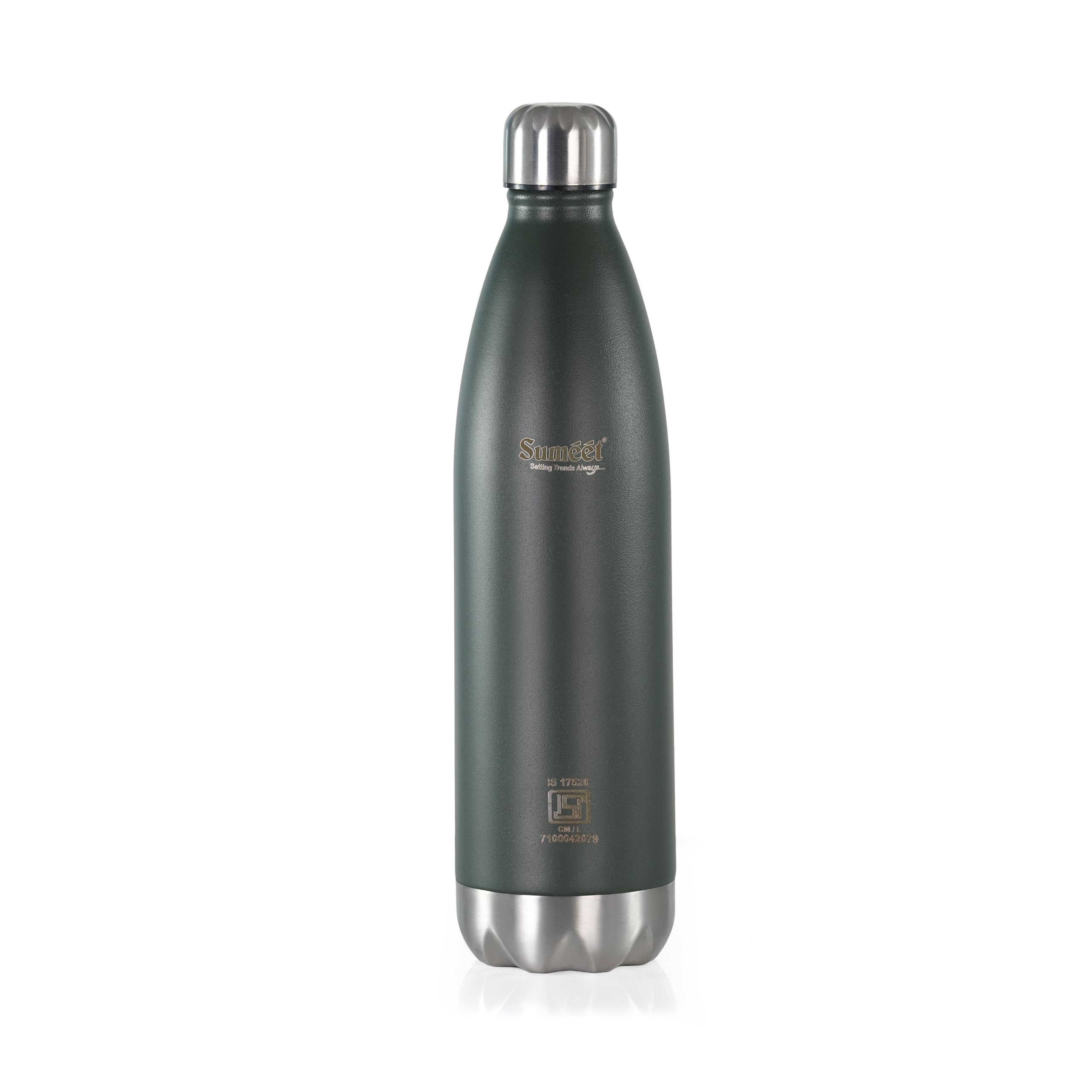 Sumeet Thermo1000 Isi Certified Stainless Steel Hot & Cold Double Walled Leak Proof Vacuum Flask Water Bottle For Office School College Gym Picnic Home Trekking- 1000Ml  Green