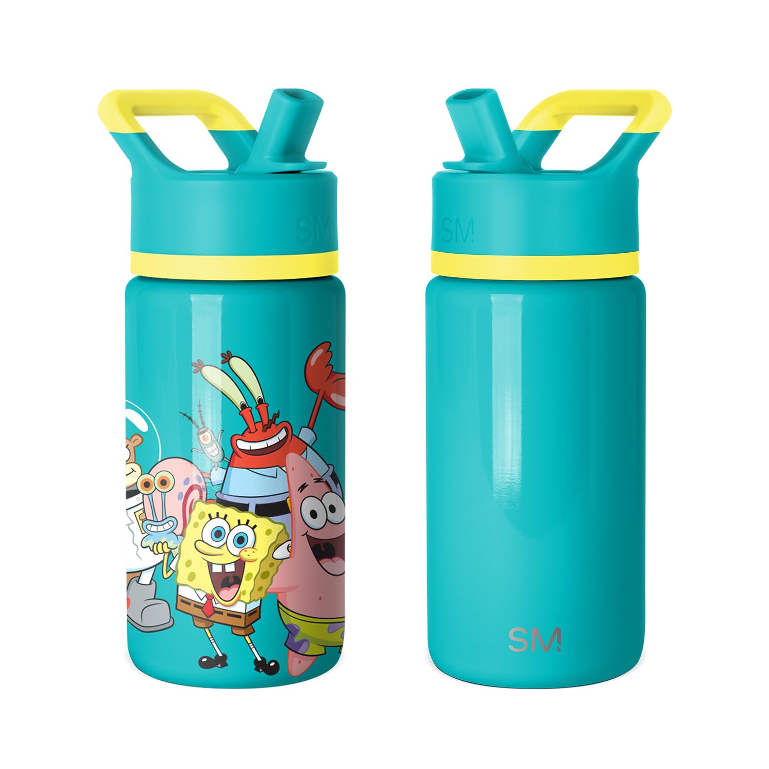 Simple Modern Kids Summit Water Bottle with Straw Lid | SpongeBob 14oz Insulated Stainless Steel Cup for Boys, Girls, School | S