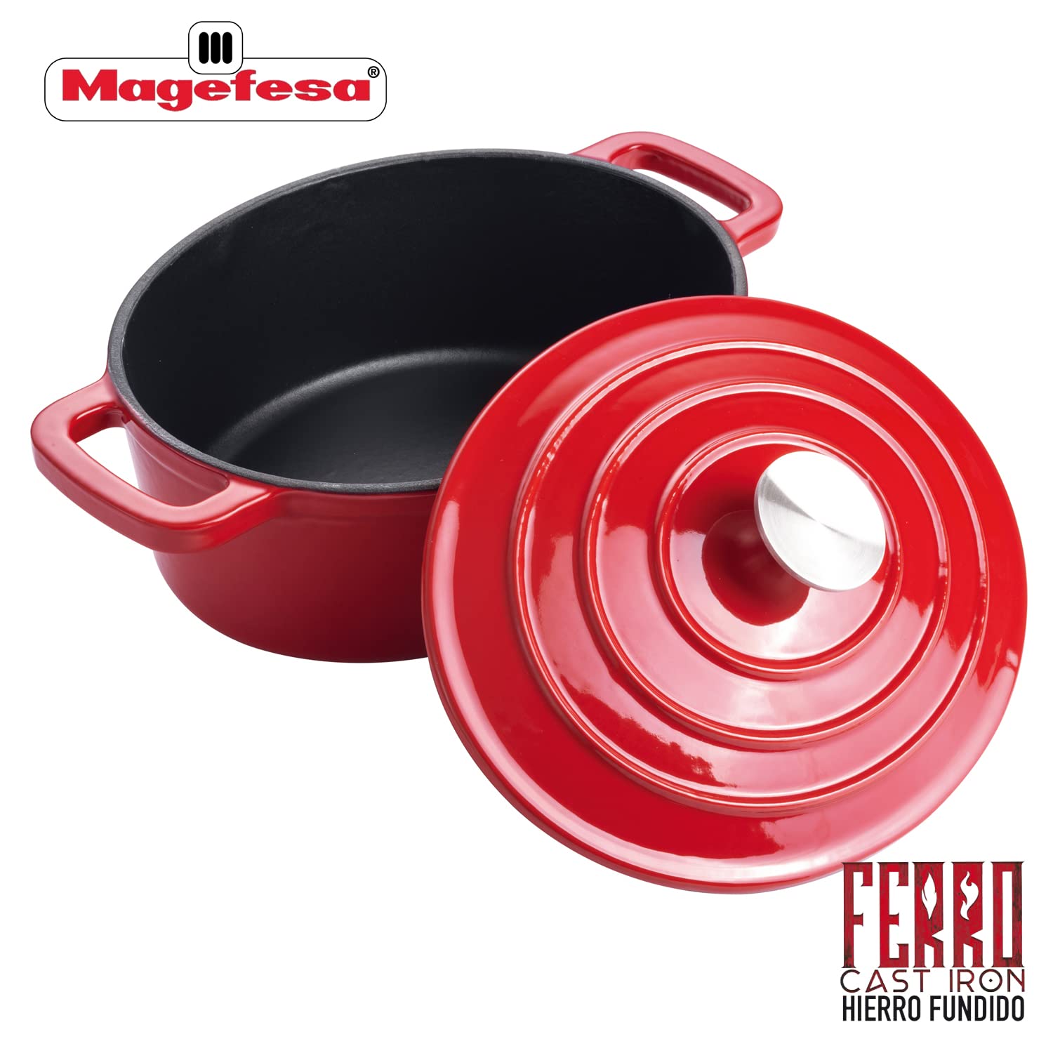 Cast Iron Dutch Oven Magefesa Ferro, Optimal Retention And Heat Distribution, For All Types Of Cooktop, Induction, Oven Safe, En