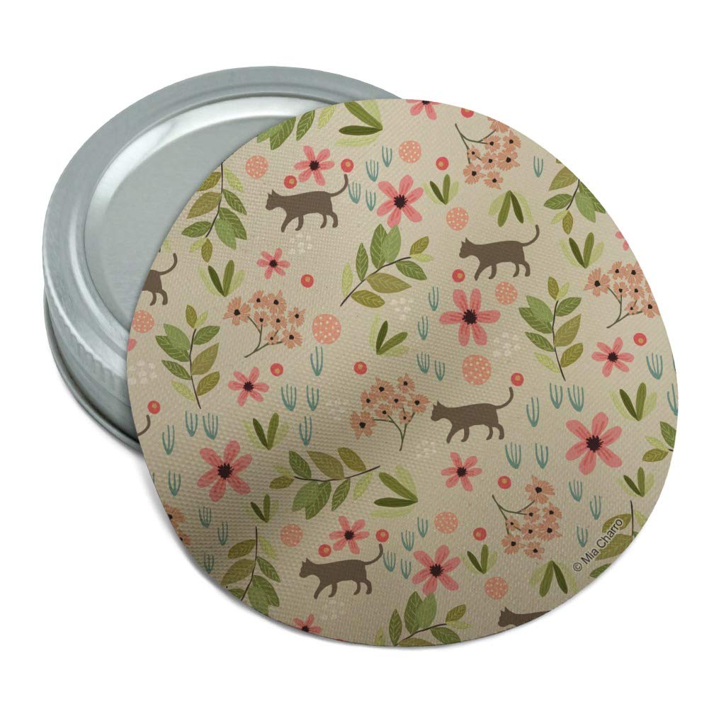 Cats And Flowers Round Rubber Non-Slip Jar Gripper Lid Opener