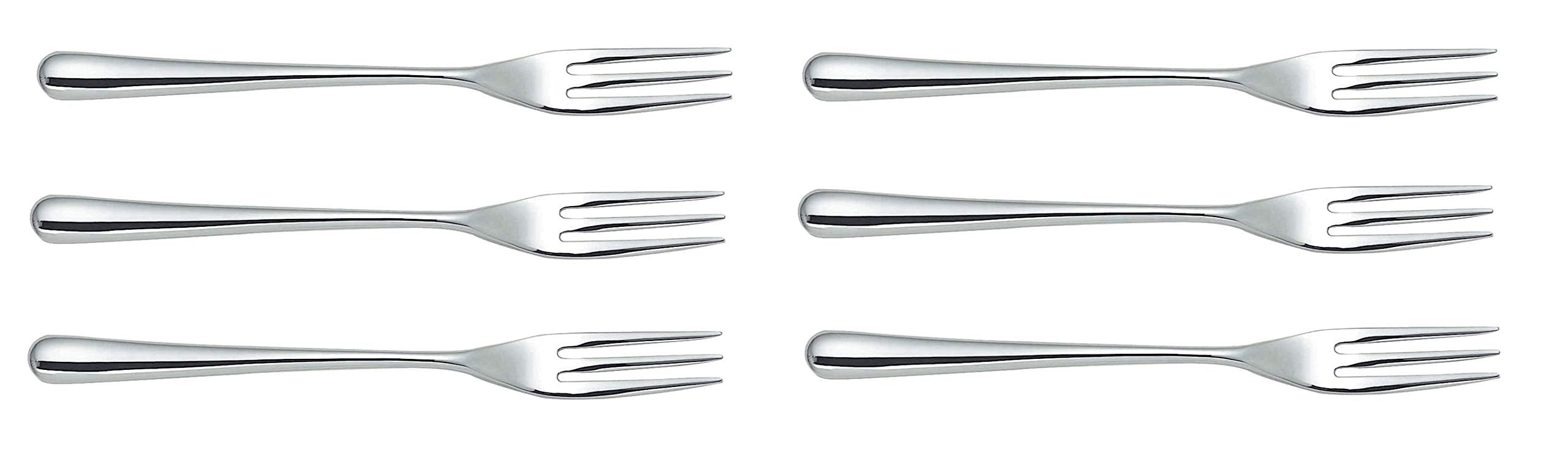 Alessi Caccia Dessert Fork, Silver
