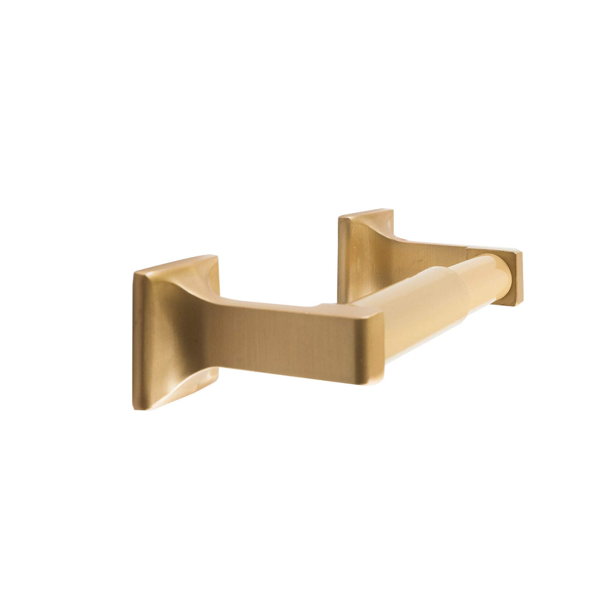 Sento Gold Toilet Paper Holder Wall Mount, Double Post Tissue Toilet Paper Holder, Easy Installation, Heavy Duty Metal, Satin Br