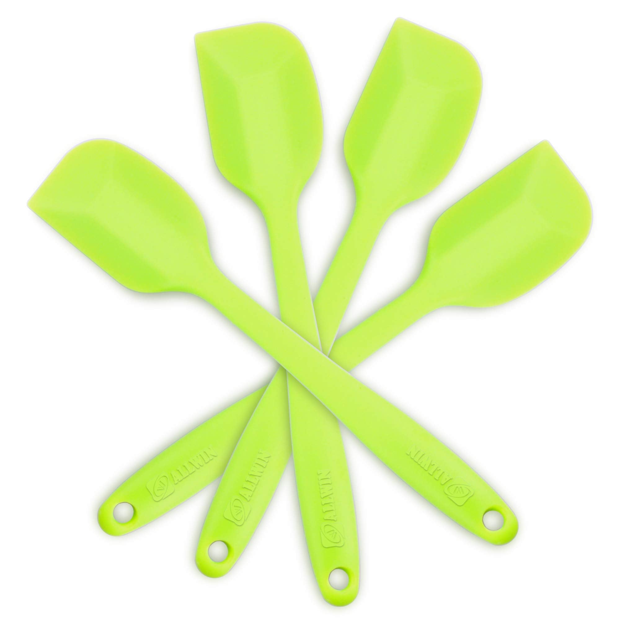 Silicone Spatula 4-Piece Set, Heat-Resistant Non-Stick Rubber Spatulas With Stainless Steel Core, Green